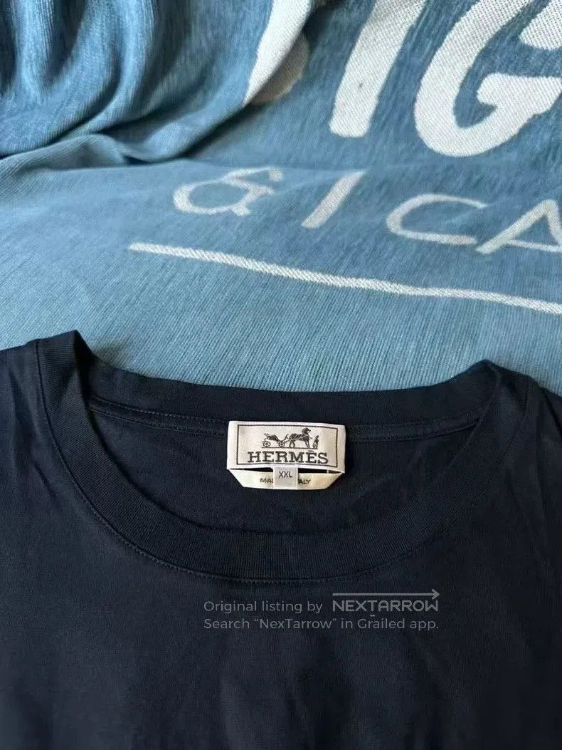 Hermes Hermes Logo Patch Short Sleeve T-shirt. Size US XXL / EU 58 / 5 - 3 Thumbnail
