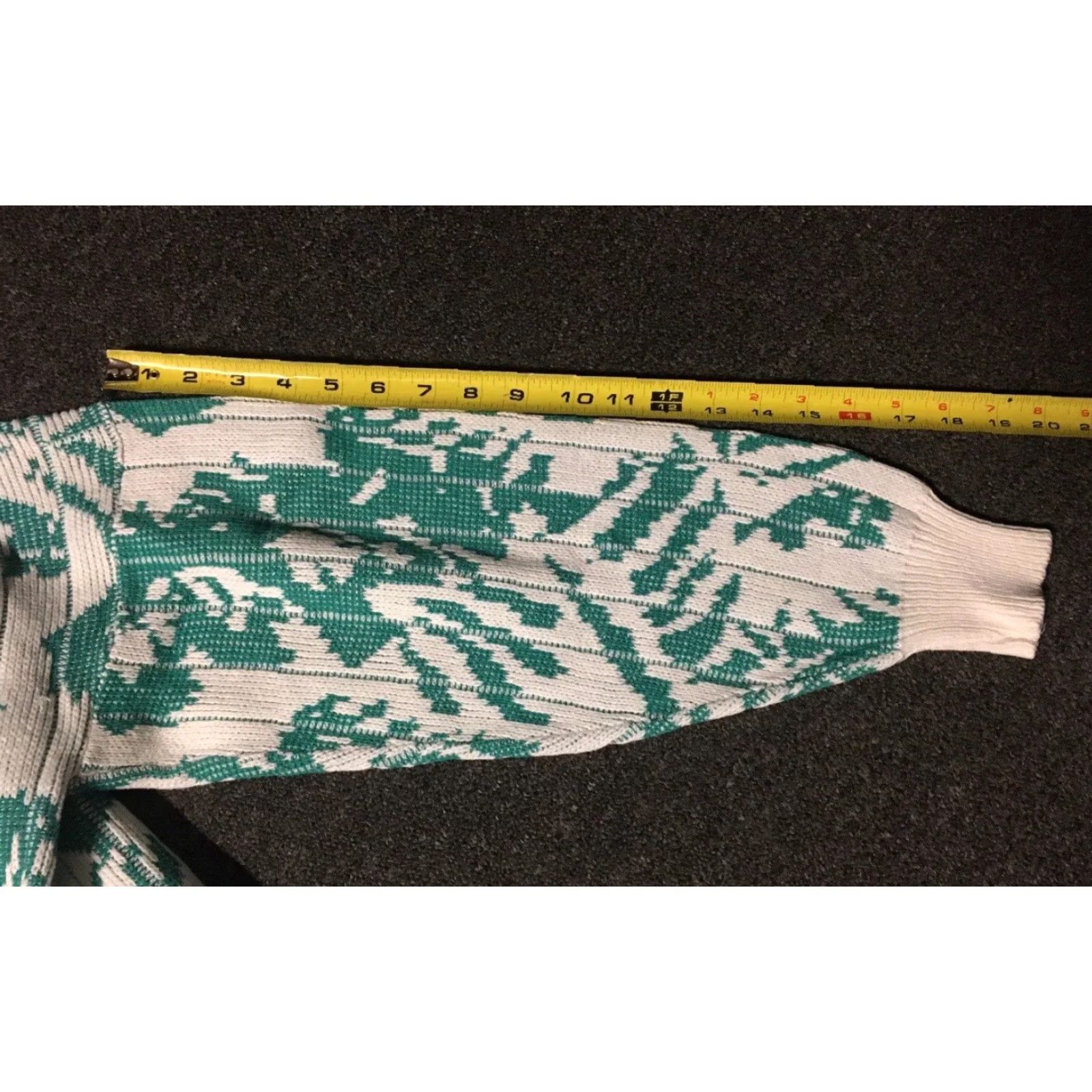Vintage VINTAGE 90s Abstract Knit Sweater Women L Green USA Flower Art 80s 90s Heart Pullover Size L / US 10 / IT 46 - 8 Thumbnail