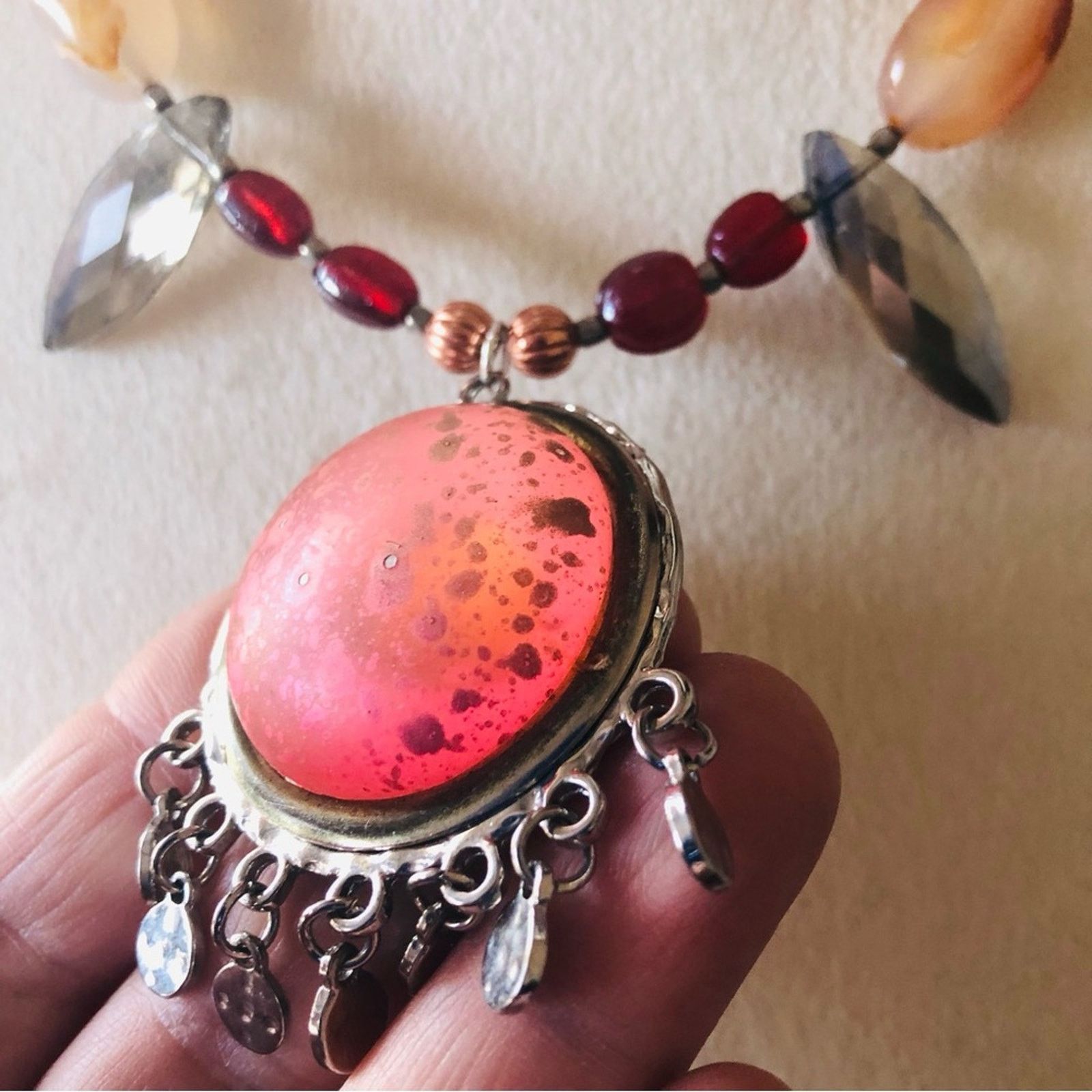 Handmade Handcrafted repurpose double strand carnelian necklace Size ONE SIZE - 8 Thumbnail