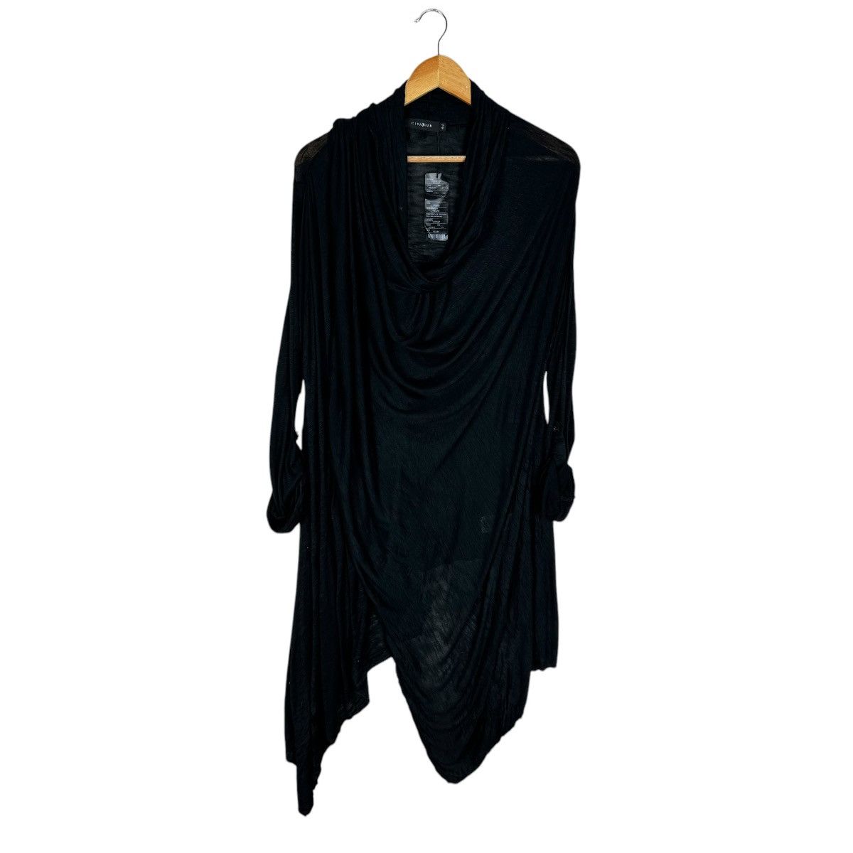 CIVARIZE ☀️CIVARIZE BLACK RAYON SPIRAL COLLAR CARDIGAN JACKET Size M / US 6-8 / IT 42-44 - 8 Thumbnail