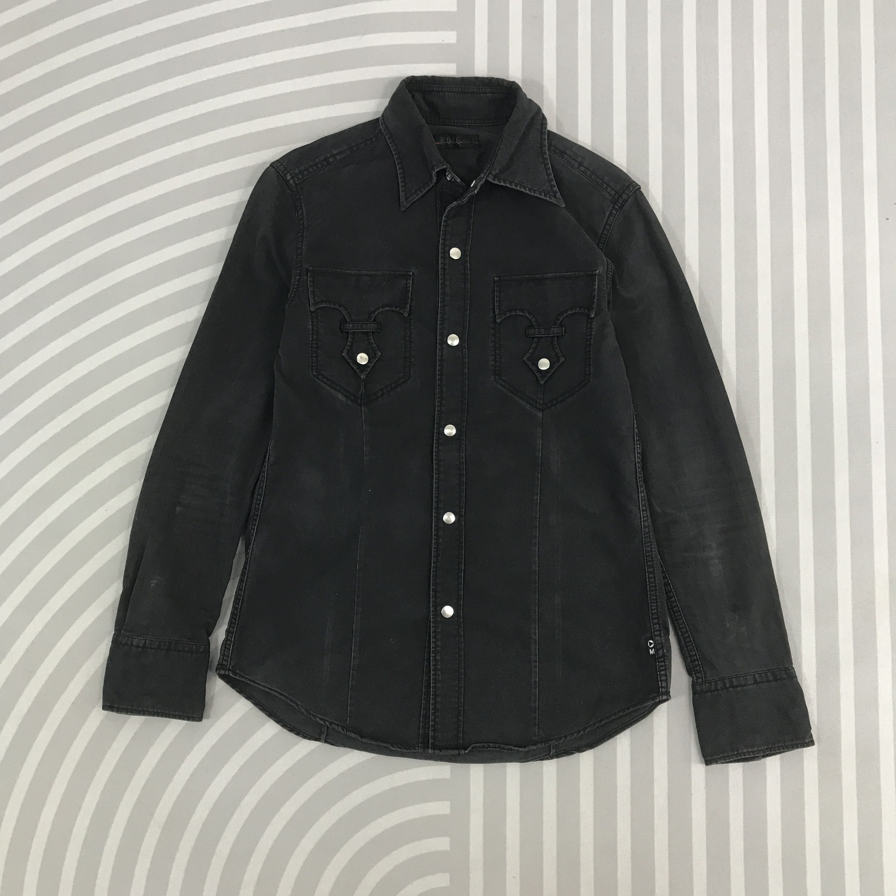 Japanese Brand × Morgan Homme × Vintage Vintage Morgan Homme Black punk Snap Button Shirt Size US M / EU 48-50 / 2 - 1 Thumbnail