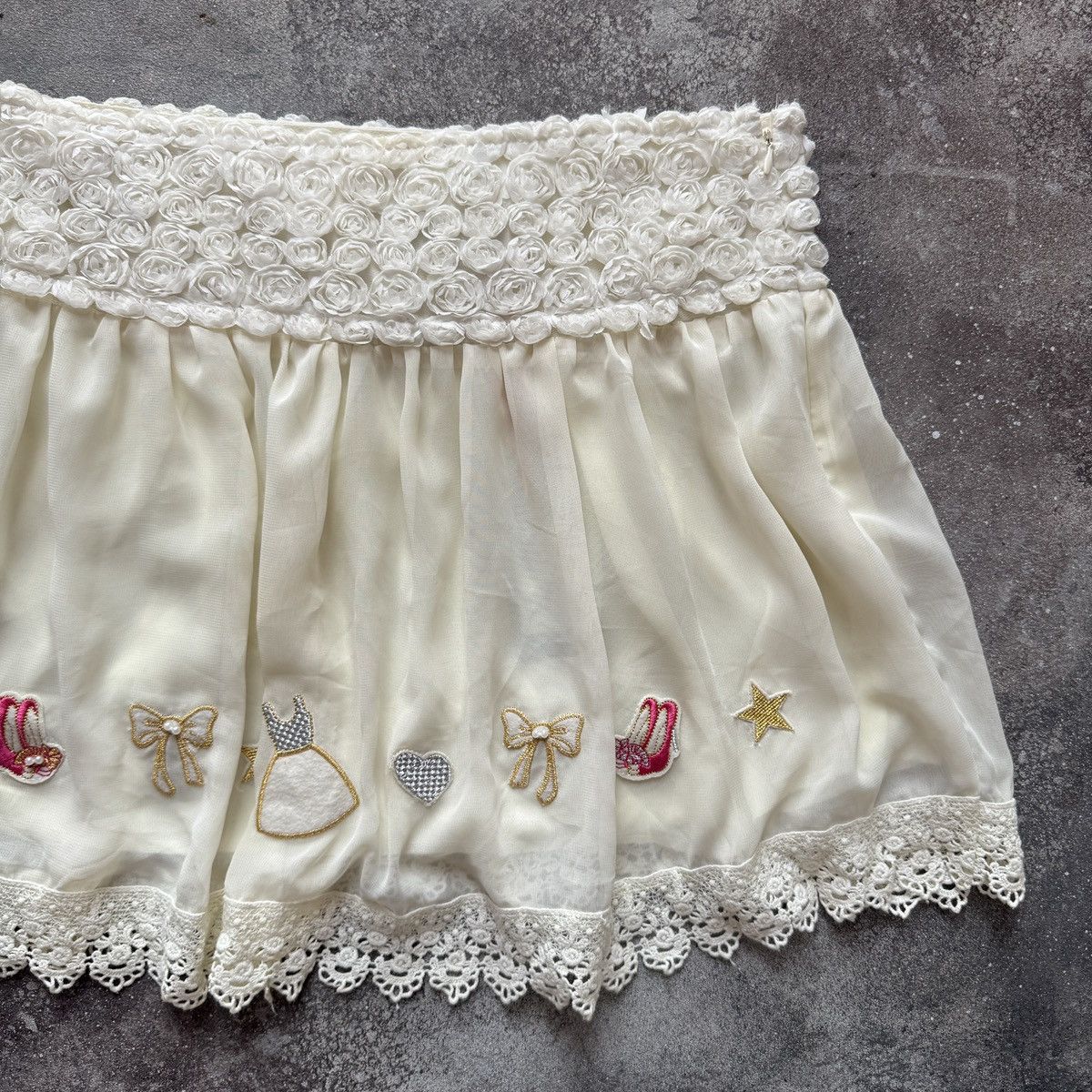 Hysteric Glamour Y2K Fairycore Kawaii Coquette Lace Details Mini Skirt Size 30" / US 8 / IT 44 - 4 Thumbnail