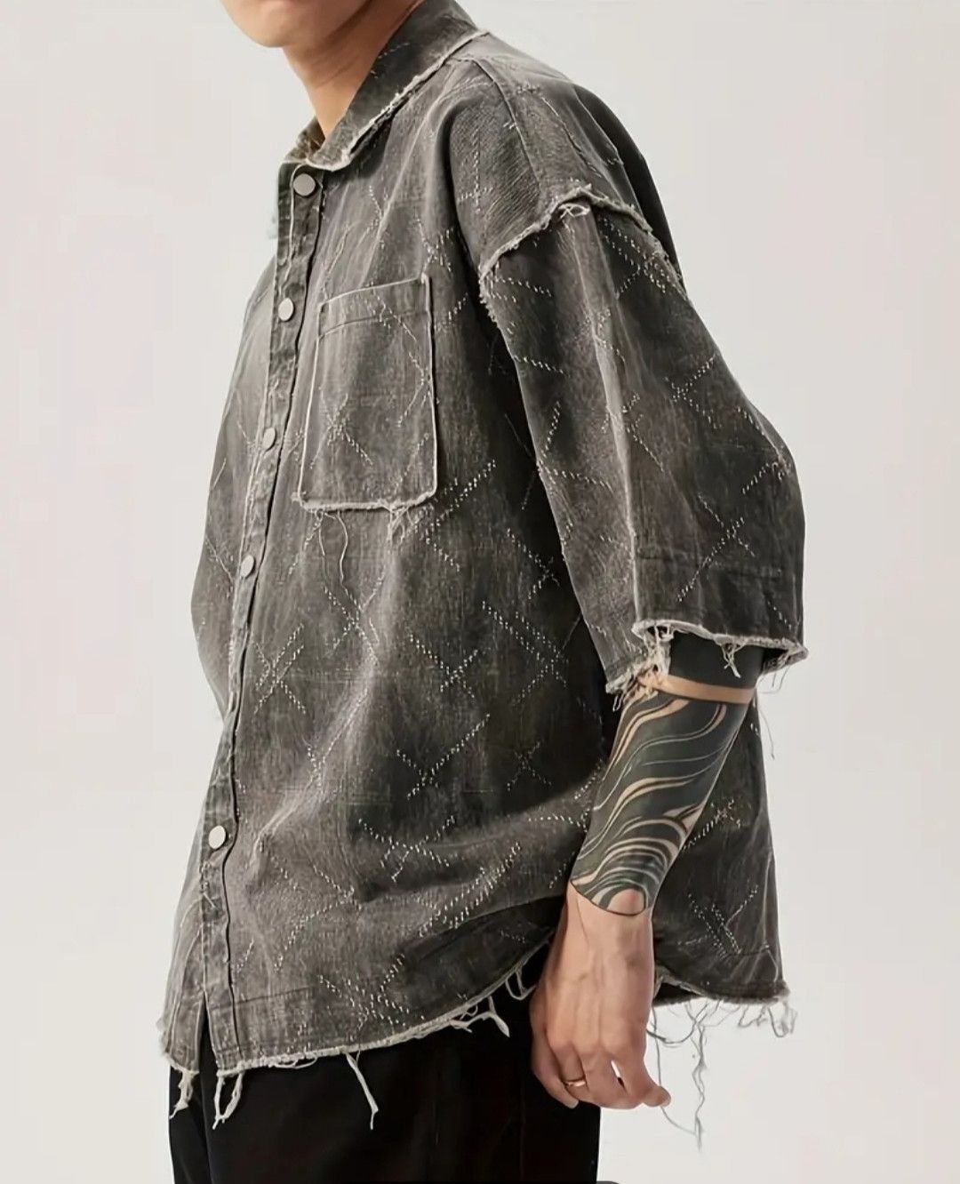 Vintage Frayed Raw Edge Brawler Shirt Size US XL / EU 56 / 4 - 4 Thumbnail