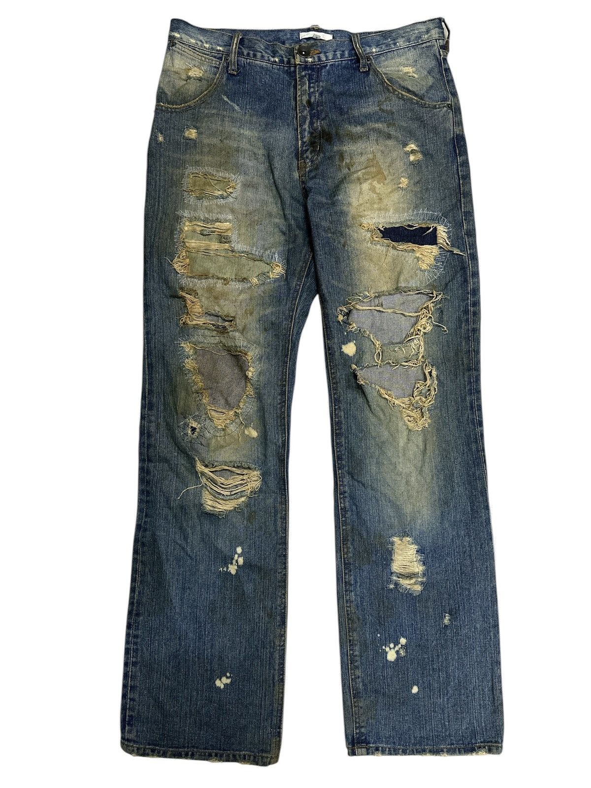 Kapital Distress Denim 90s Fashion Grunge exhibition Style Sashiko . Size US 32 / EU 48 - 1 Thumbnail