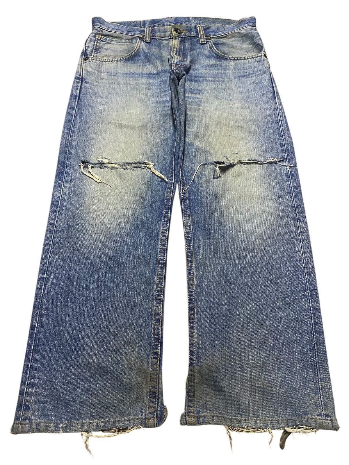 Junya Watanabe Japanese Brand Edwin XV 404 Mud Wash Distressed Baggy Jeans Size US 34 / EU 50 - 1 Thumbnail