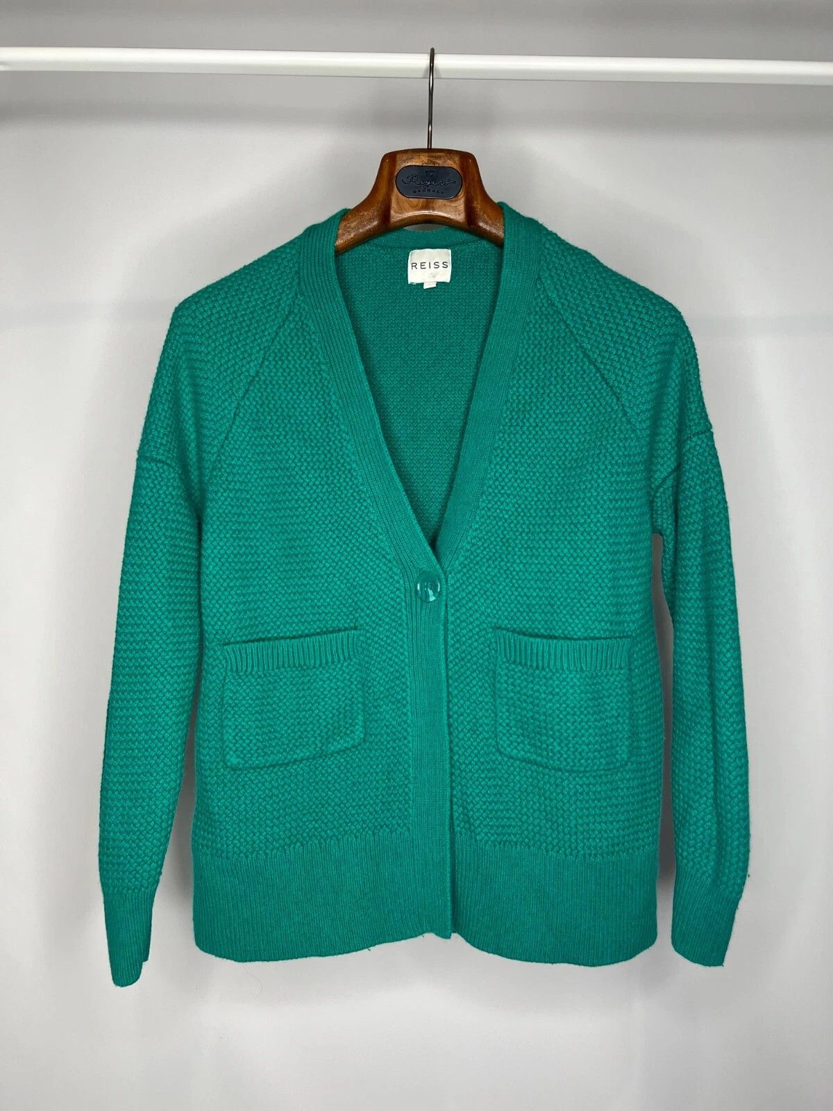 Reiss REISS Callister Emerald Knit Cardigan One Button Size S / US 4 / IT 40 - 1 Thumbnail
