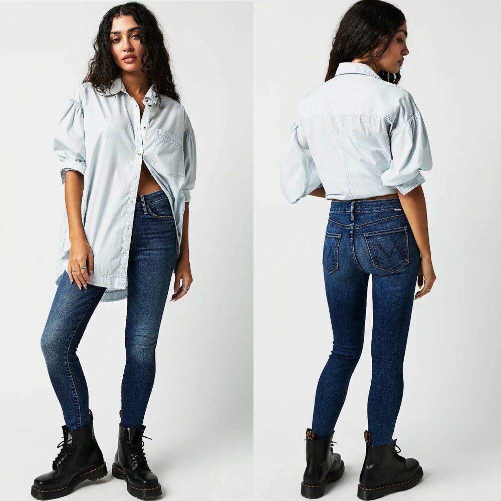 MOTHER MOTHER The Looker Ankle Fray Double Trouble Jeans Size 25 Size 25" / US 0 / IT 36 - 1 Thumbnail