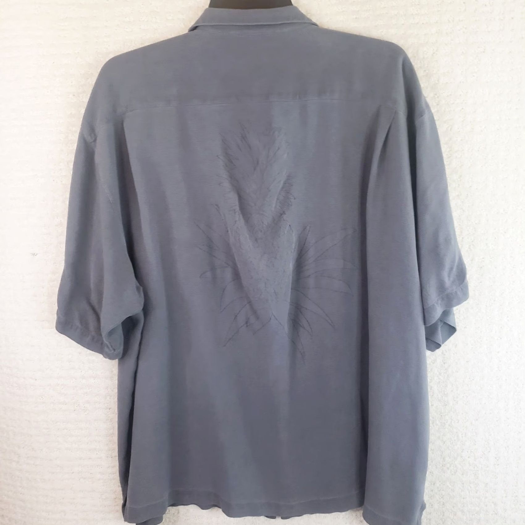 Tommy Bahama Tommy Bahama Shirt Men XXL Original Fit Silk Short Sleeve Button-Down Gray N/A 2XL Button-Up Beach Hawaiian Tropical Size US XXL / EU 58 / 5 - 7 Thumbnail