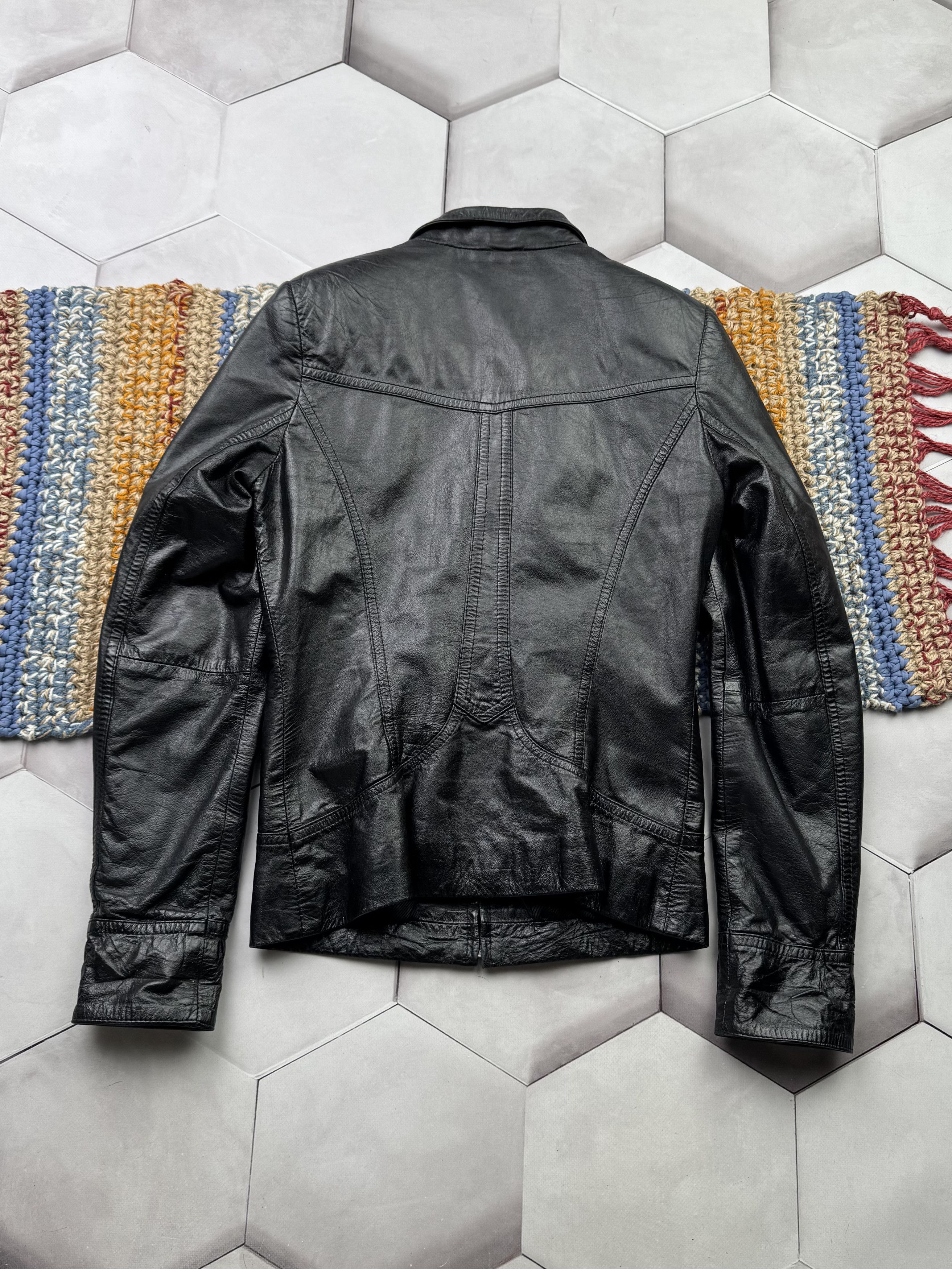 Japanese Brand Vintage Cropped Leather Jacket (E4) Size S / US 4 / IT 40 - 11 Thumbnail