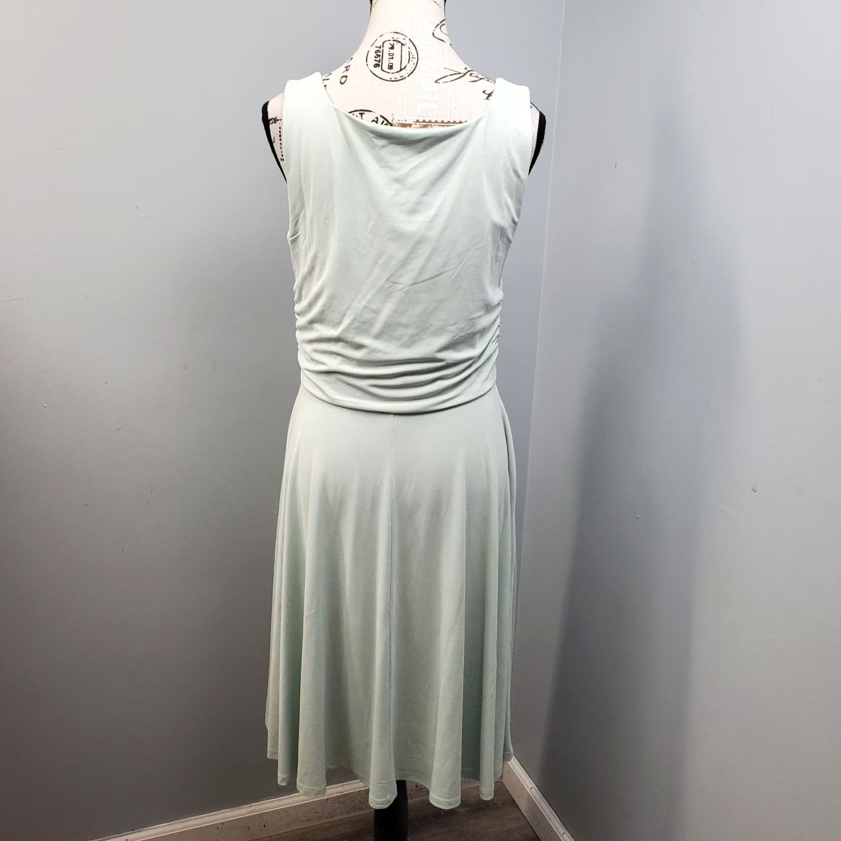 Lands' End Lands' End Fit & Flare Dress Small Mint Green Sleeveless Side Ruched Women Size S / US 4 / IT 40 - 2 Thumbnail