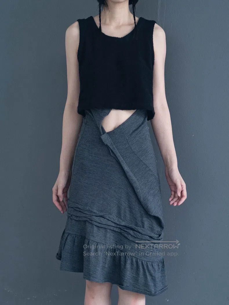 Junya Watanabe Junya Watanabe size XS Grey wool irregularly cut skirt Size 23" - 8 Thumbnail
