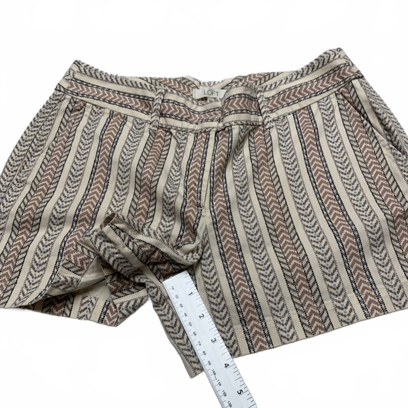 Other LOFT Women's Sz 2 Neutral Beige Vertical Striped Shorts Size 26" / US 2 / IT 38 - 8 Thumbnail