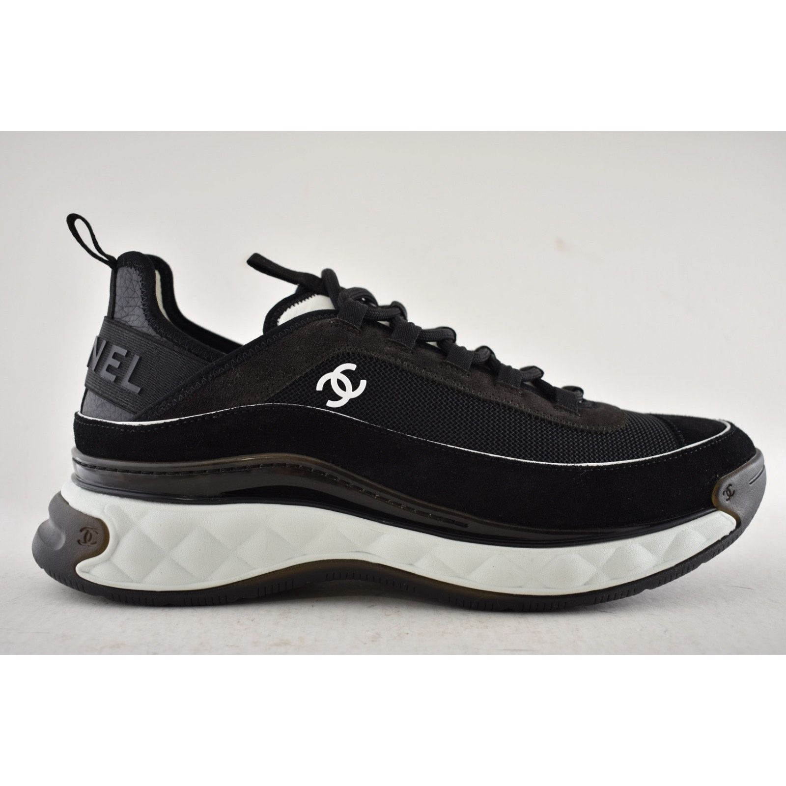 Chanel Mens CC Logo Lace Up Low Top Trainer Sneaker Size US 11 / EU 44 - 2 Thumbnail