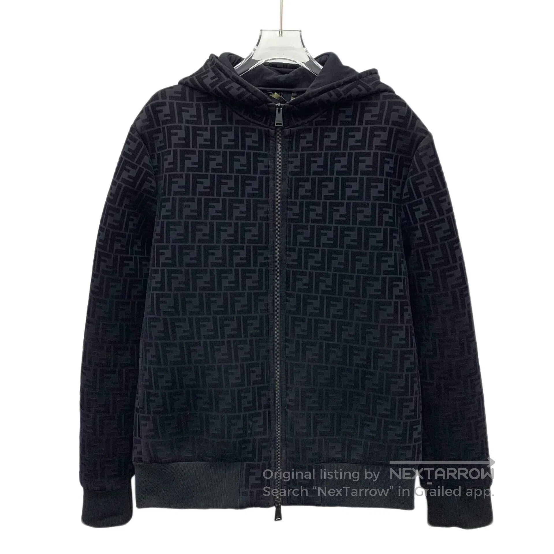 Fendi FENDI Black classic double F full print hooded zipper long Size US S / EU 44-46 / 1 - 1 Thumbnail