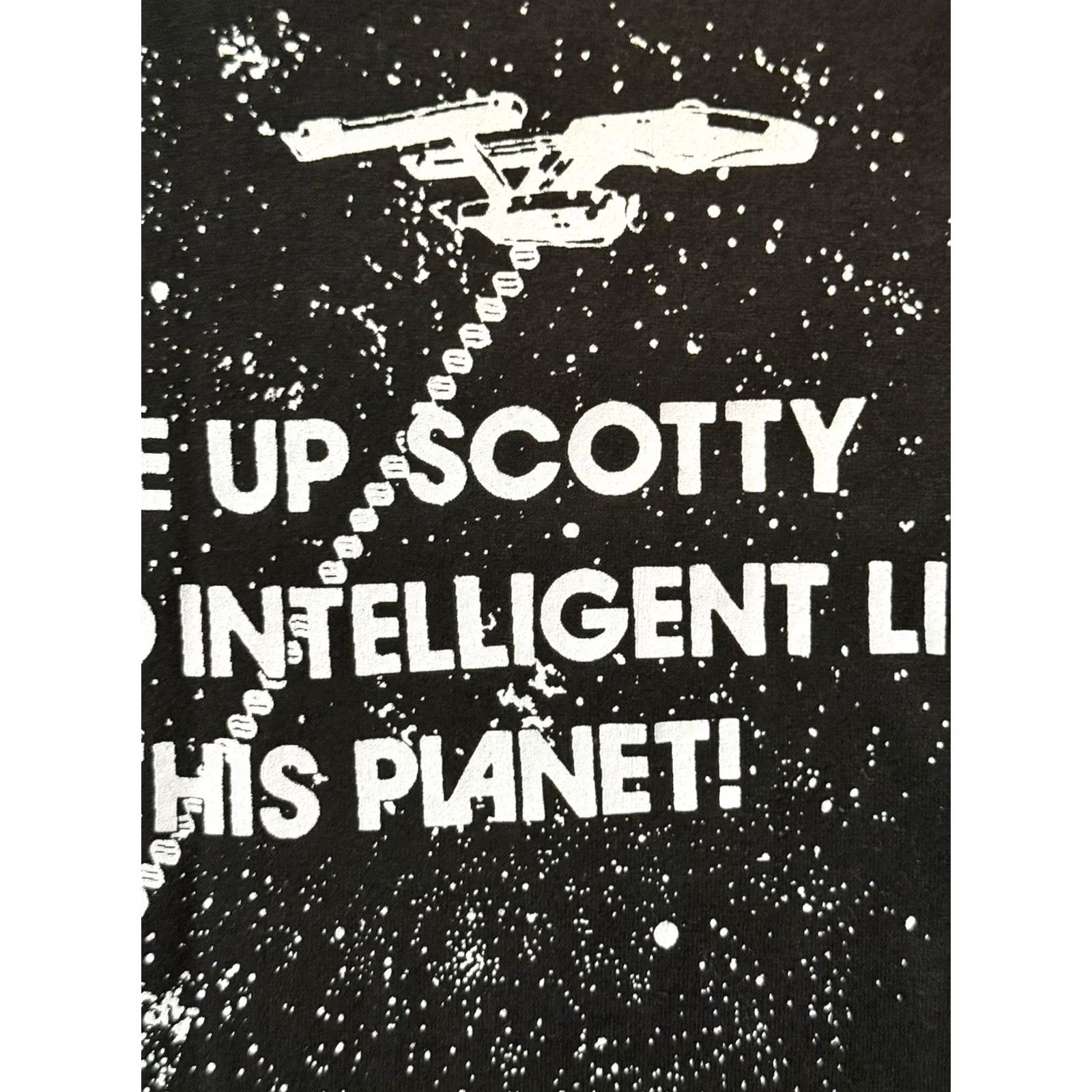TEE JAYS VINTAGE Star Trek Beam Me Up Scotty Longsleeve Shirt M Black 80s Tee Jays Classic Unisex Adults Boys Girls Men Women Scotty Kirk Spock Size US M / EU 48-50 / 2 - 4 Thumbnail