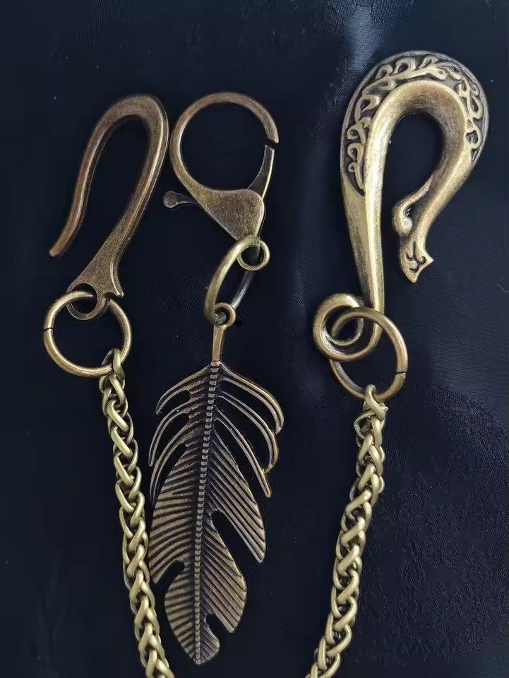 Other 5 mm snake chain Feather pendant U hook clasp keychain Size ONE SIZE - 4 Thumbnail