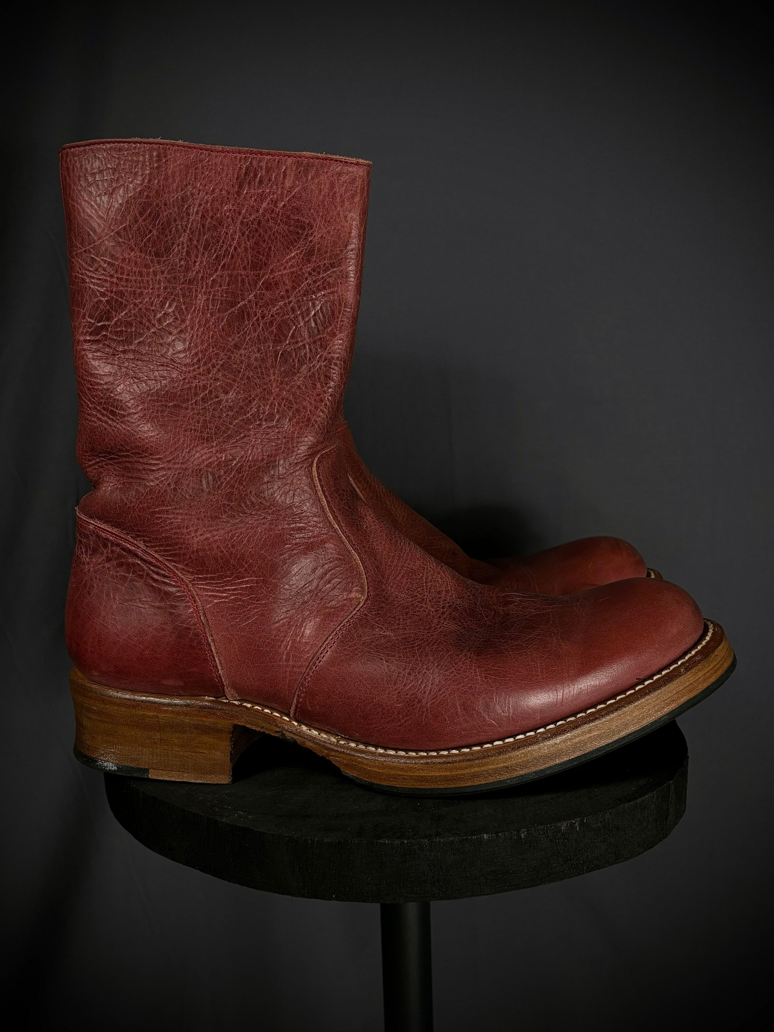 Japanese Brand Thee Old Circus Bullet Leather Side Zip Boots Size US 8.5 / EU 41-42 - 2 Thumbnail