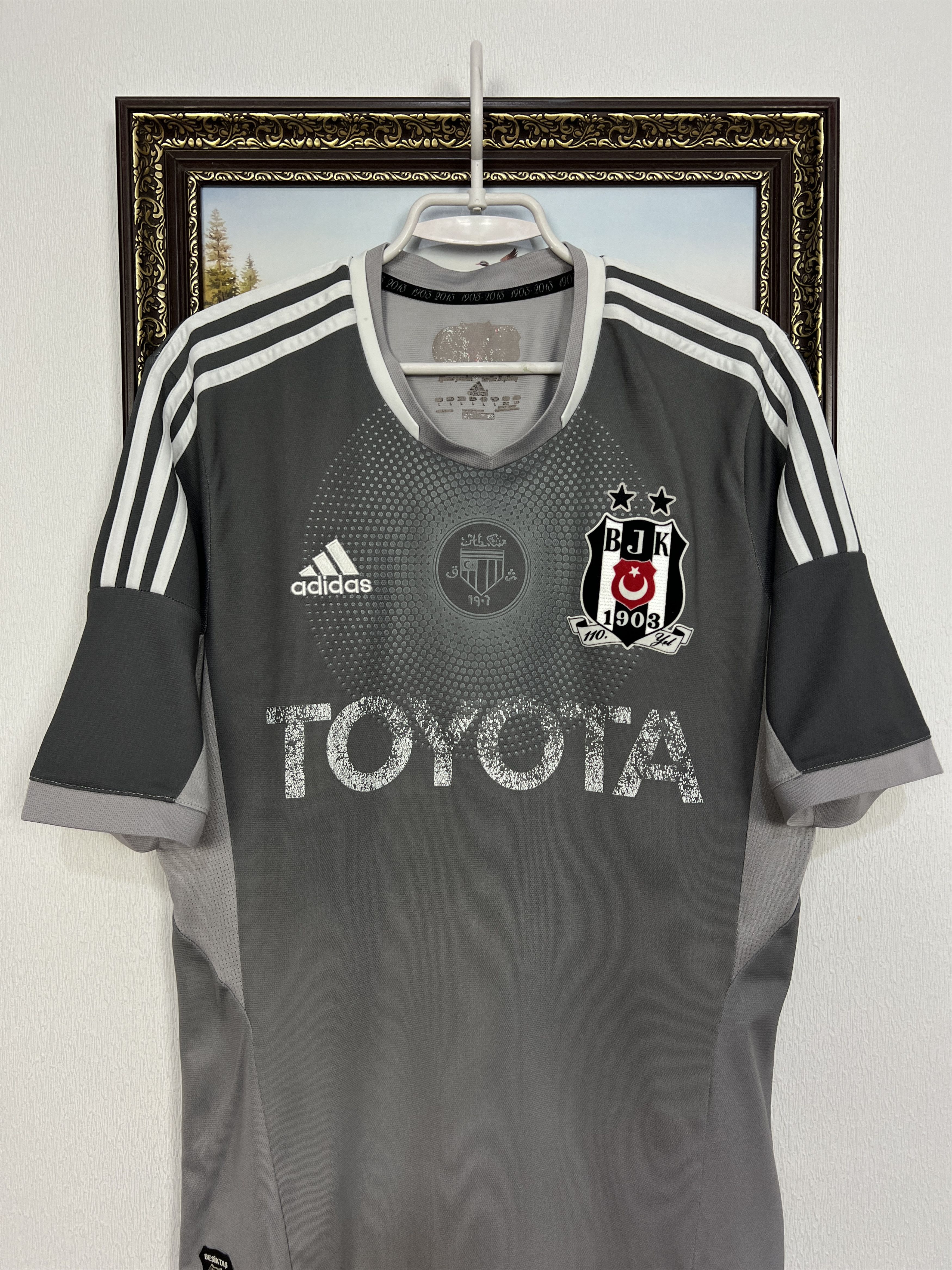 Adidas Besiktas football shirt 2013 Soccer Adidas Jersey Trikot Size US L / EU 52-54 / 3 - 2 Thumbnail