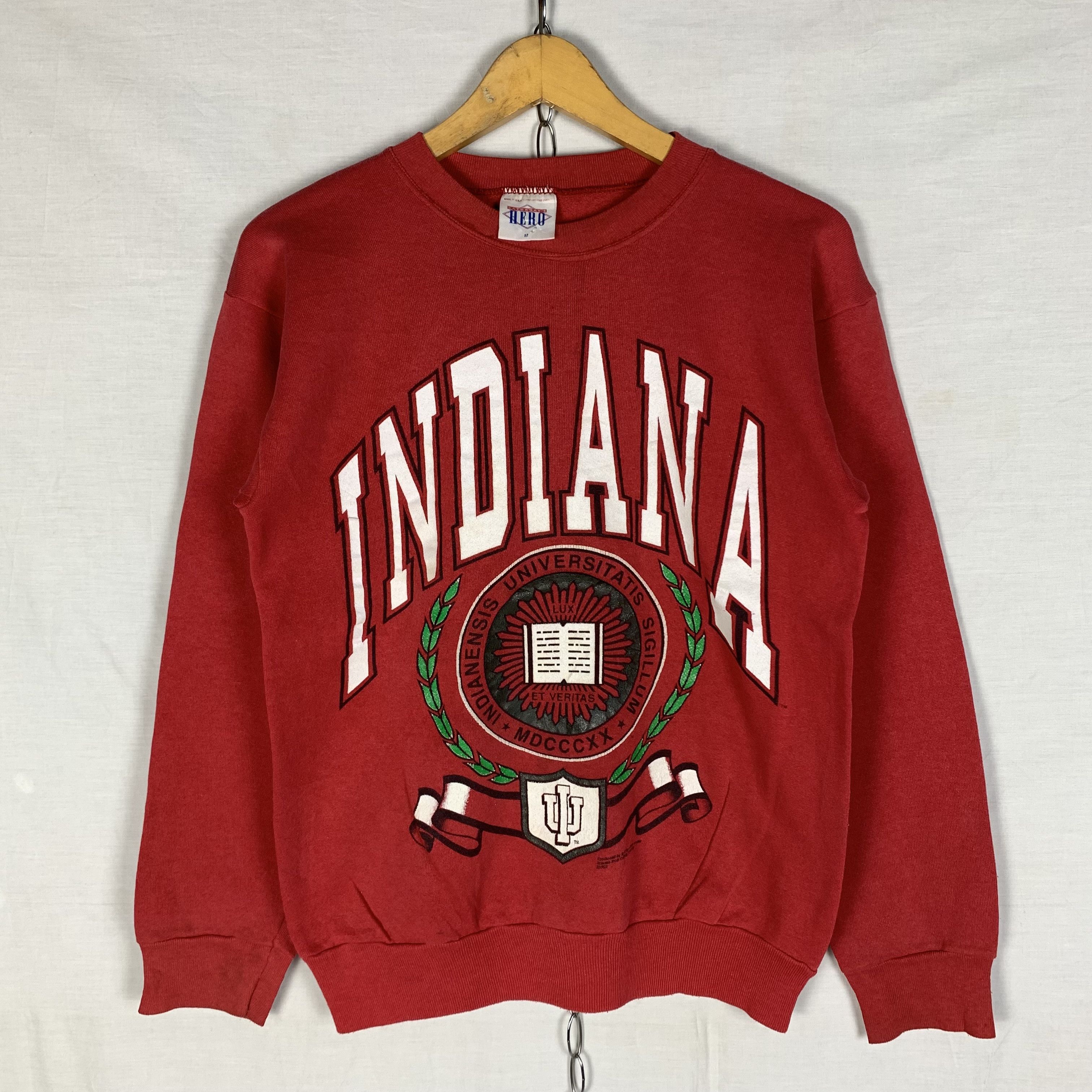Vintage Vintage 90s Indiana University Sweatshirt Crewneck Size US M / EU 48-50 / 2 - 1 Thumbnail