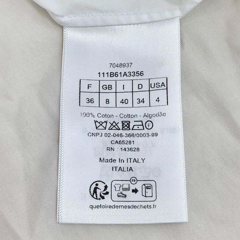 Dior Dior White bee embroidered cotton lapel single-breasted sh Size XS / US 0-2 / IT 36-38 - 6 Thumbnail
