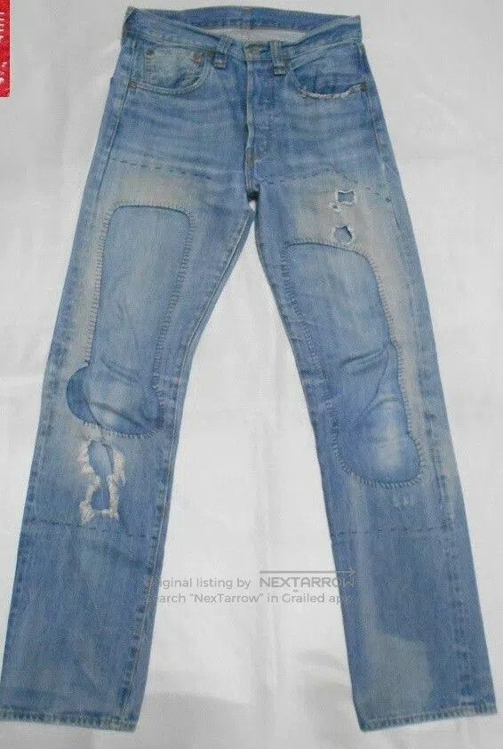 LVC levi's 501xx distressed denim jeans. Size US 28 / EU 44 - 1 Thumbnail
