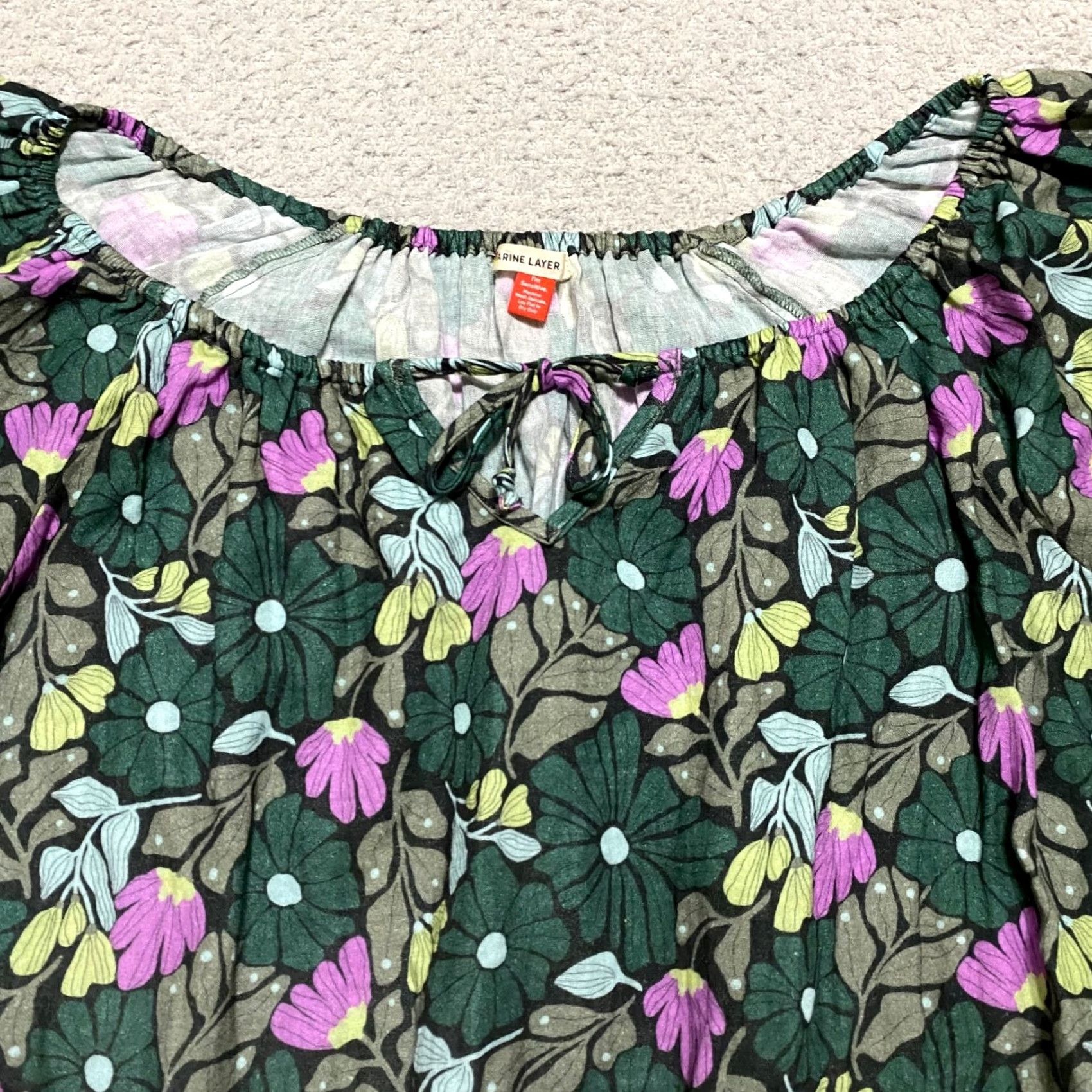 Marine Layer Marine Layer Blouse 3/4 Sleeve Multicolor Floral Tiana Crop Top Womens Large XS-XL? Size L / US 10 / IT 46 - 7 Thumbnail