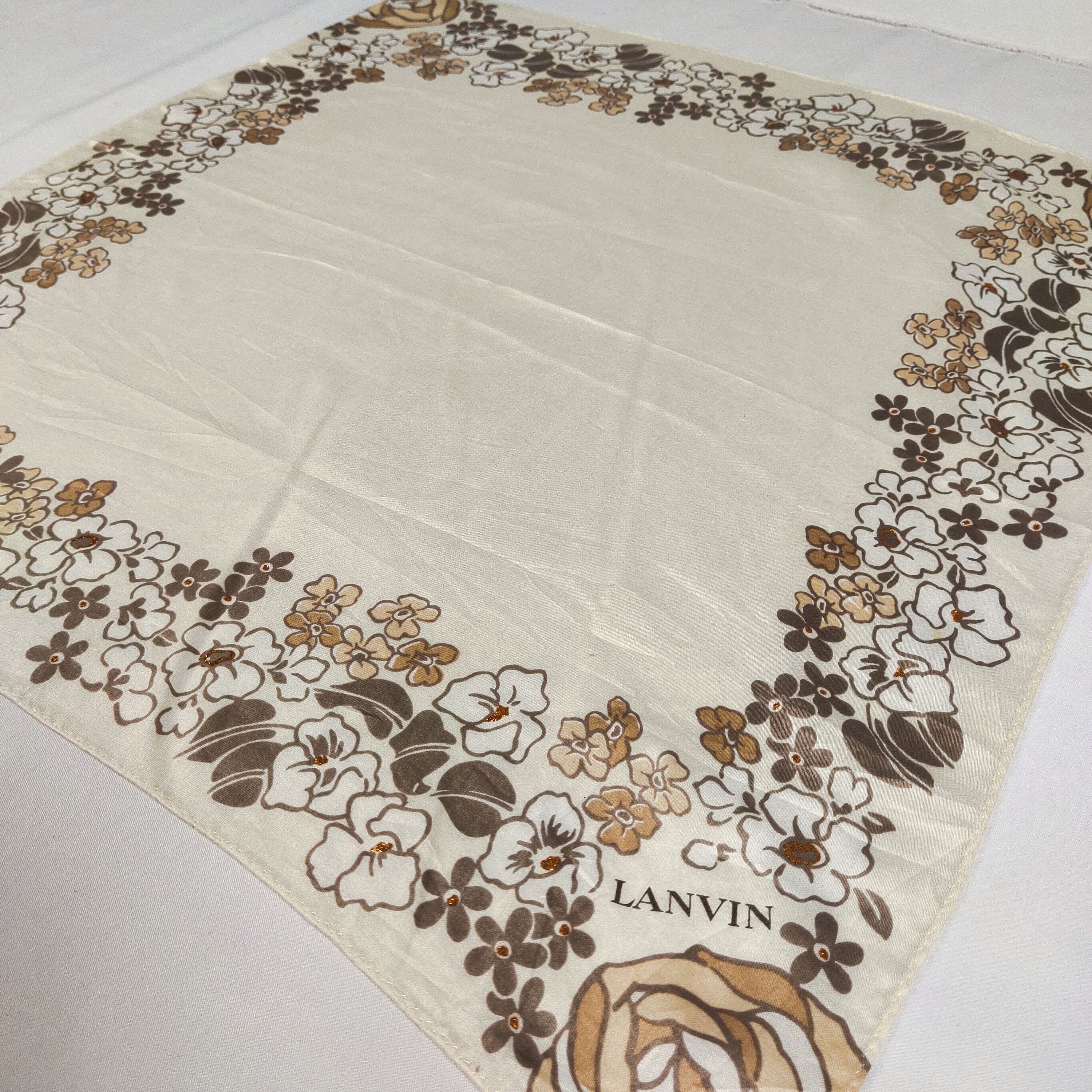 Lanvin × Vintage Lanvin Handkerchief / Neckerchief / Bandana FZ282 Size ONE SIZE - 4 Thumbnail