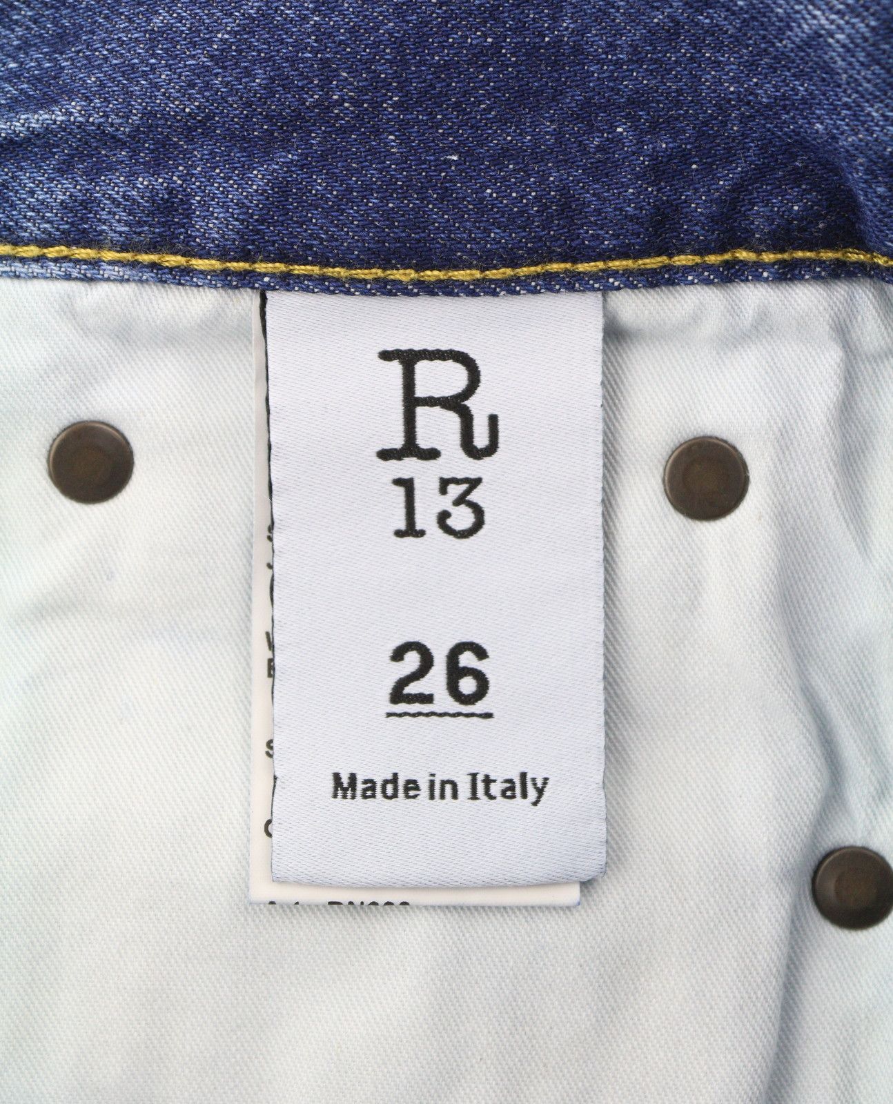 R13 ROMEO 26 Hutton Blue Faded Zip Fly Jeans 87172 Size 26" / US 2 / IT 38 - 9 Thumbnail