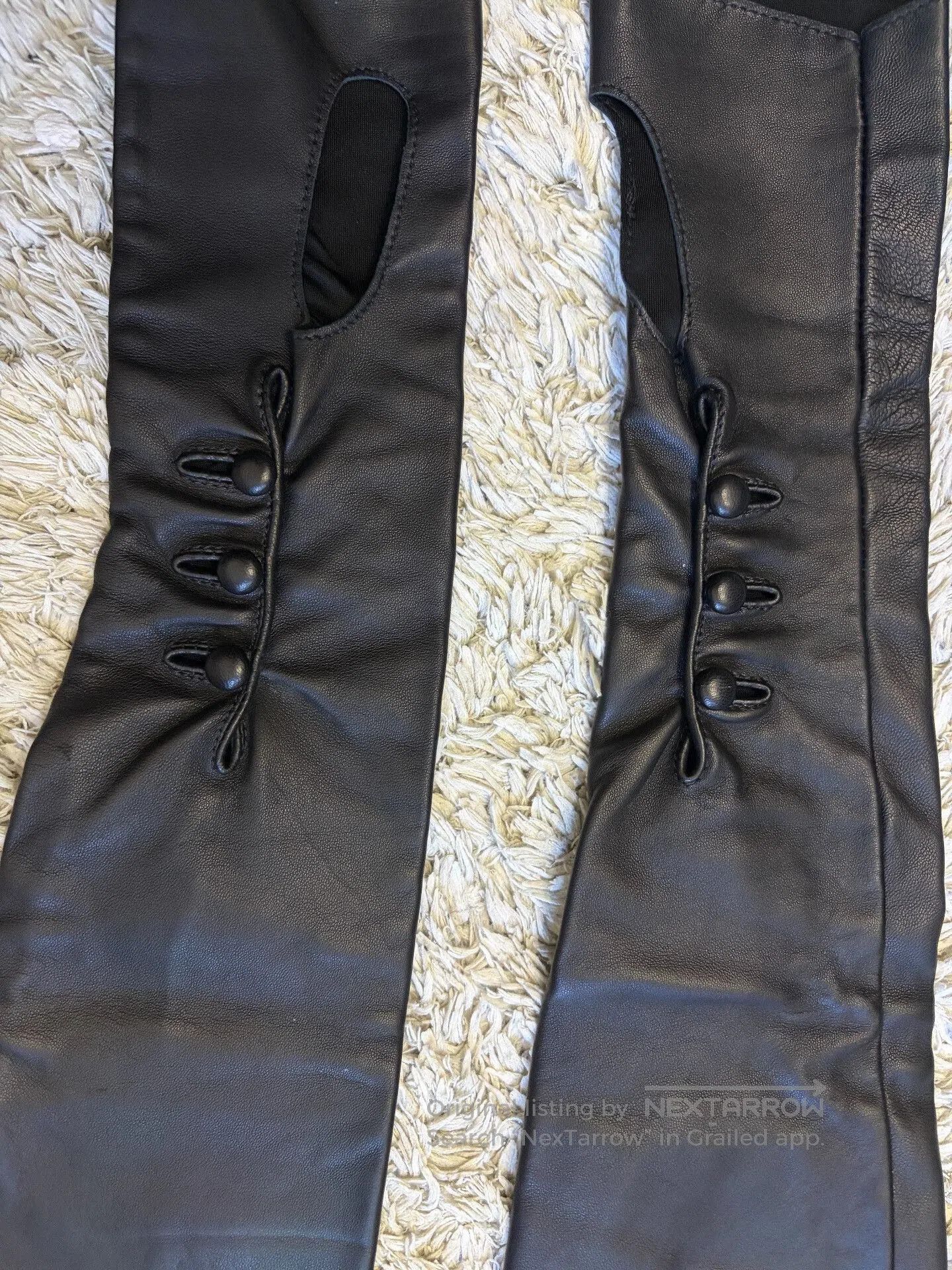 Maison Margiela Maison Martin Margiela Black Long Fingerless Gloves. Size ONE SIZE - 3 Thumbnail