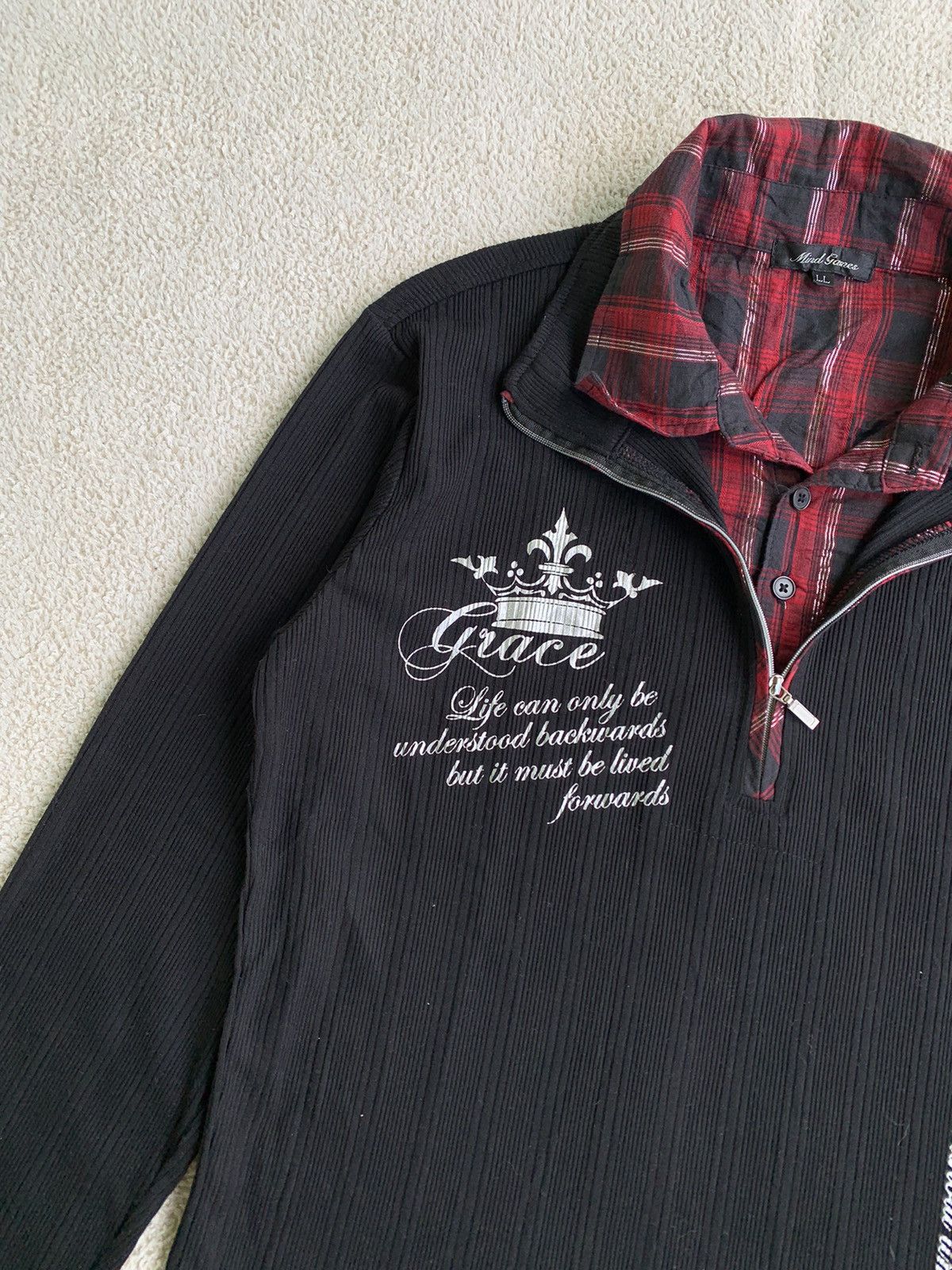 Japanese Brand Double Layer Poem Long Sleeve punk style Size US L / EU 52-54 / 3 - 5 Thumbnail