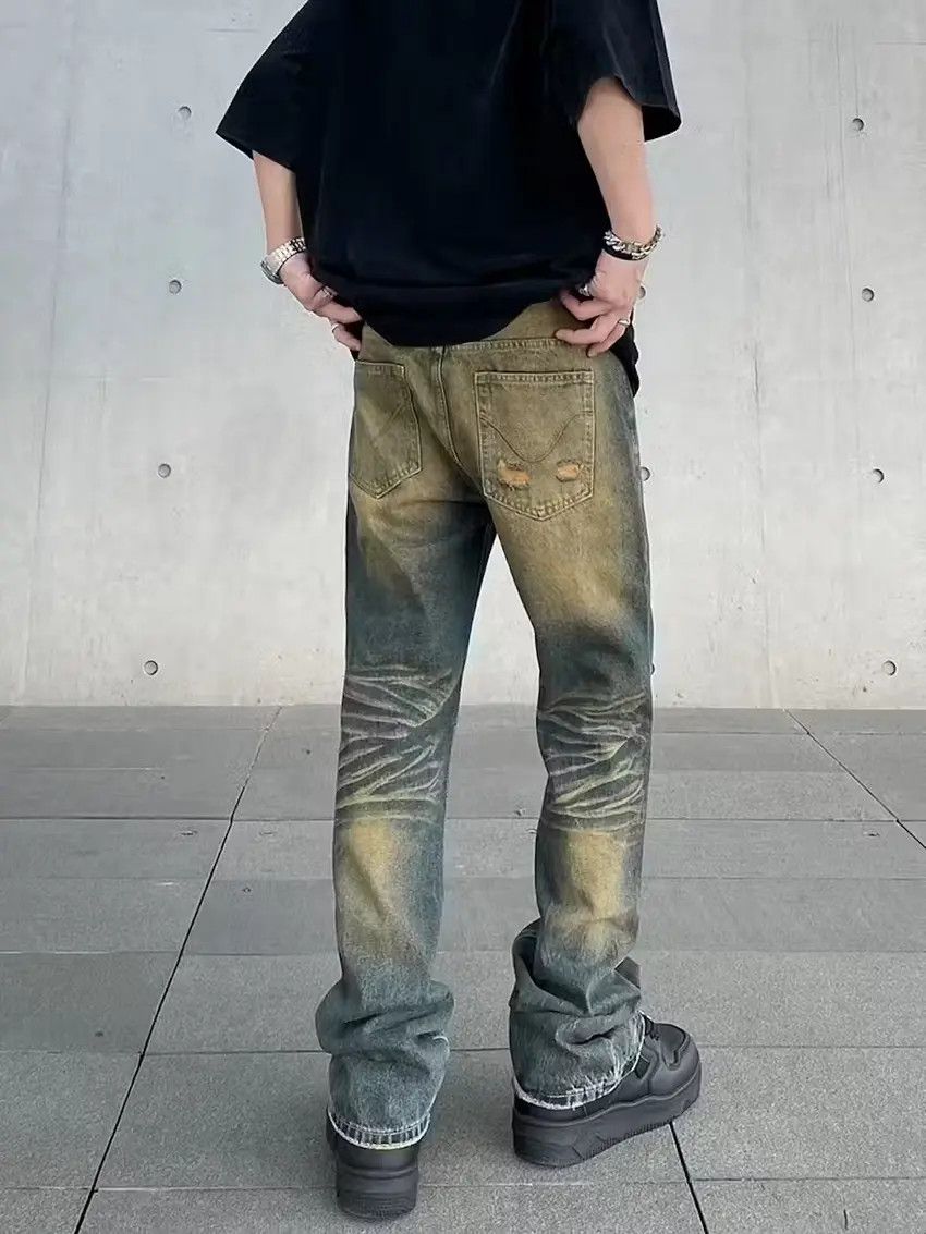 Designer × Japanese Brand Blue Flared Washed Denim Jeans / Grunge Size US 32 / EU 48 - 5 Thumbnail
