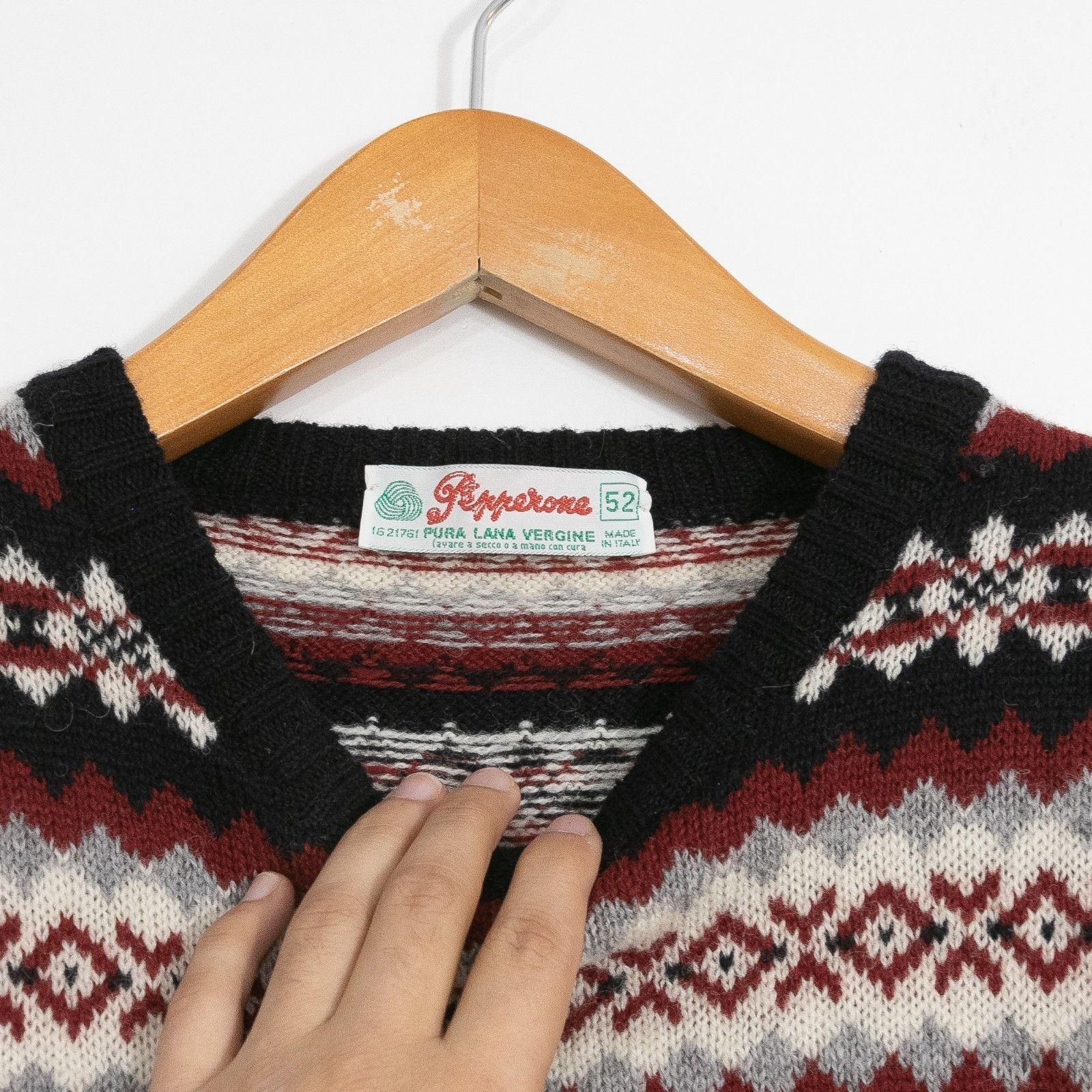 Vintage Vintage Italian Fair Isle Striped Wool Sweater Mens Medium Size US M / EU 48-50 / 2 - 5 Thumbnail
