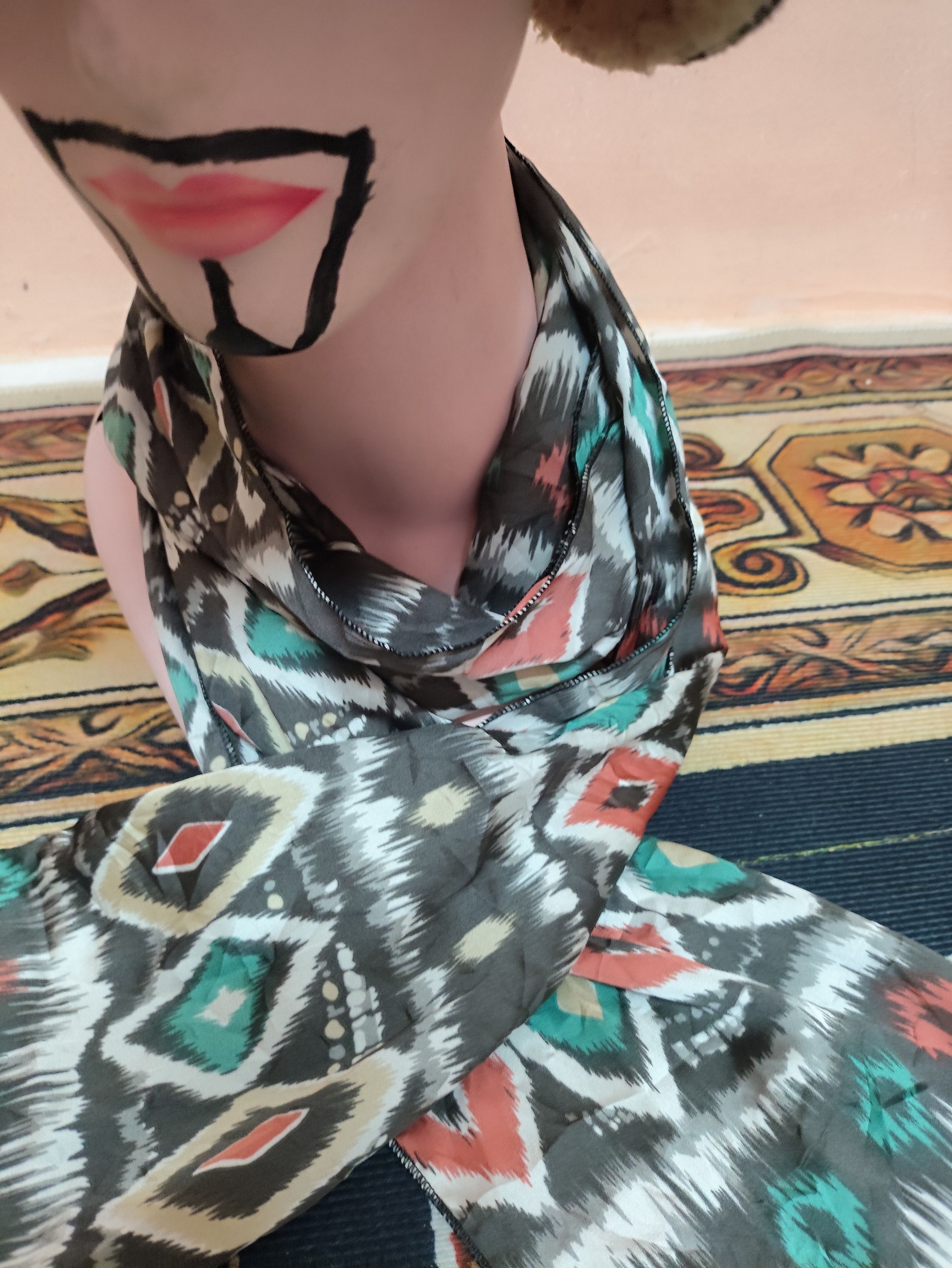 Designer × Vintage Vintage Scarves Scaft Art Design Size ONE SIZE - 6 Thumbnail