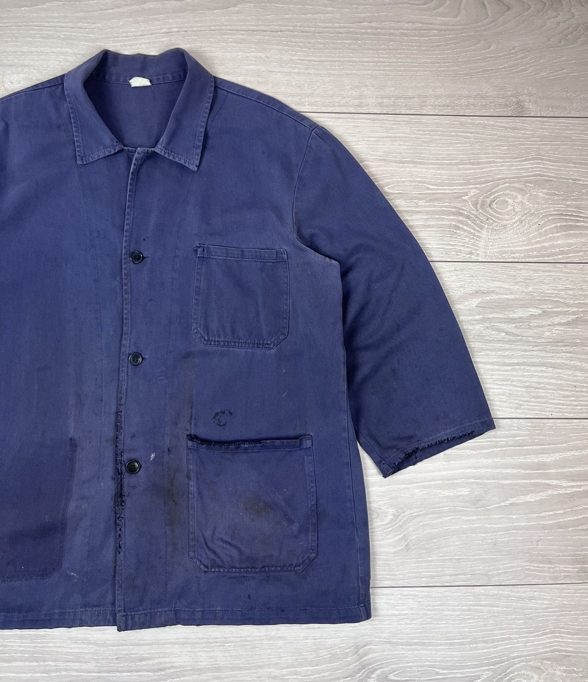 Le Laboureur Le Laboureur Vintage 70s French Blue Work Chore Jacket Size US L / EU 52-54 / 3 - 2 Thumbnail