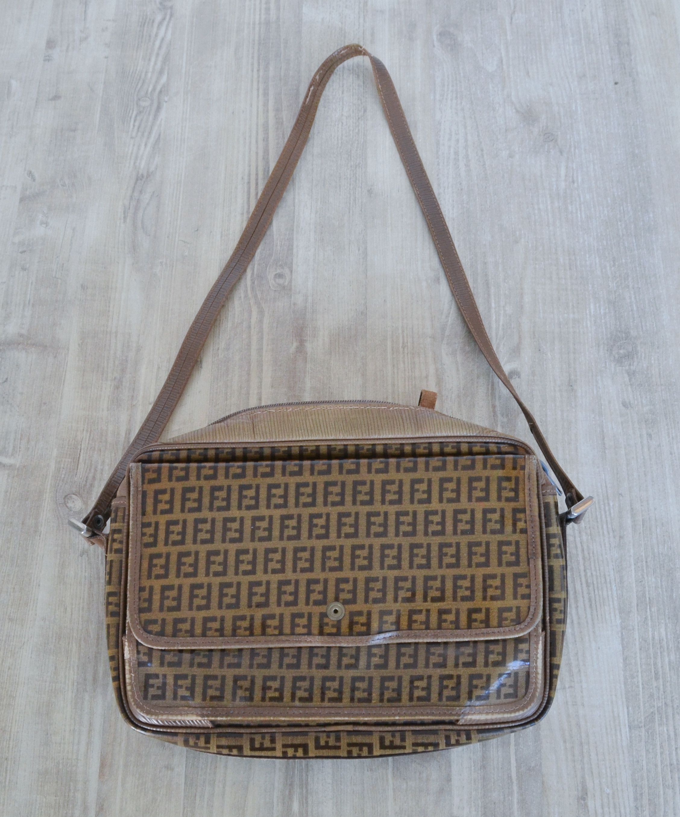 Fendi FENDI Crossbody Bag Clutch Brown FF 90s Zip Logo Monogram Size ONE SIZE - 2 Thumbnail