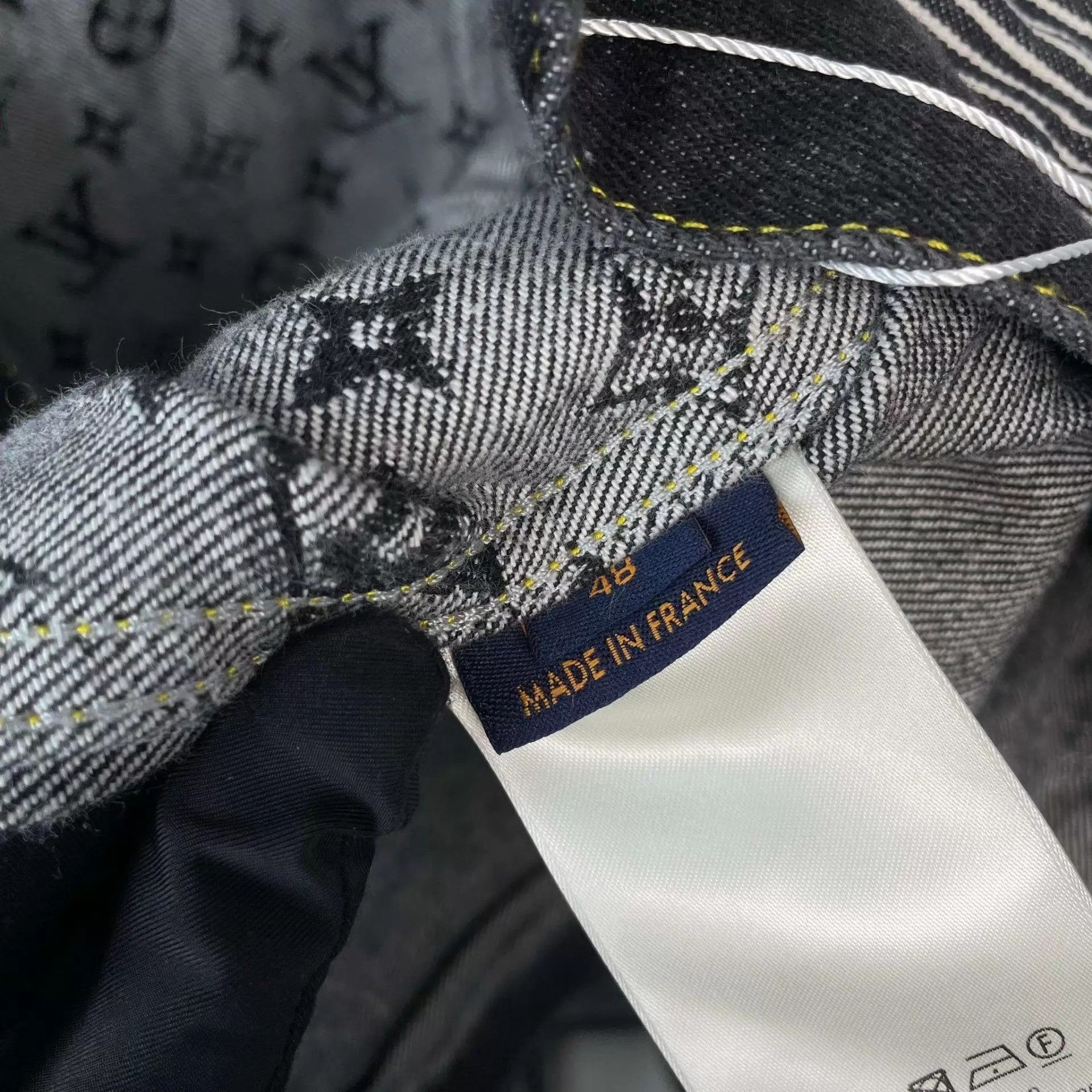 Louis Vuitton LV x Nigo Color-Blocked Workwear Denim Jacket Black 48 Size US M / EU 48-50 / 2 - 5 Thumbnail