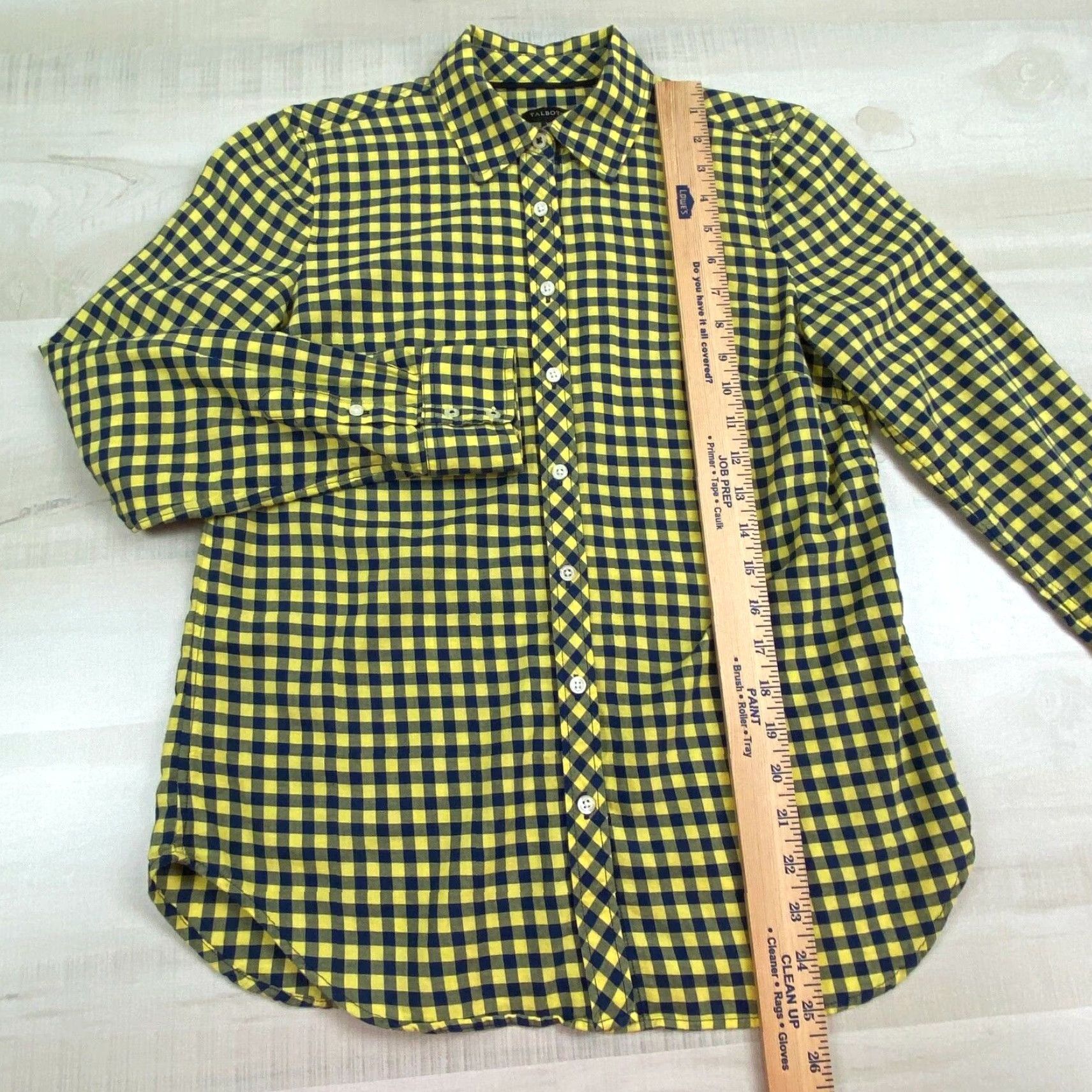 Talbots Talbots Womens XS Blue Yellow Check Flannel Button Up Long Sleeve Shirt Soft Cotton Blend Size XS / US 0-2 / IT 36-38 - 7 Thumbnail
