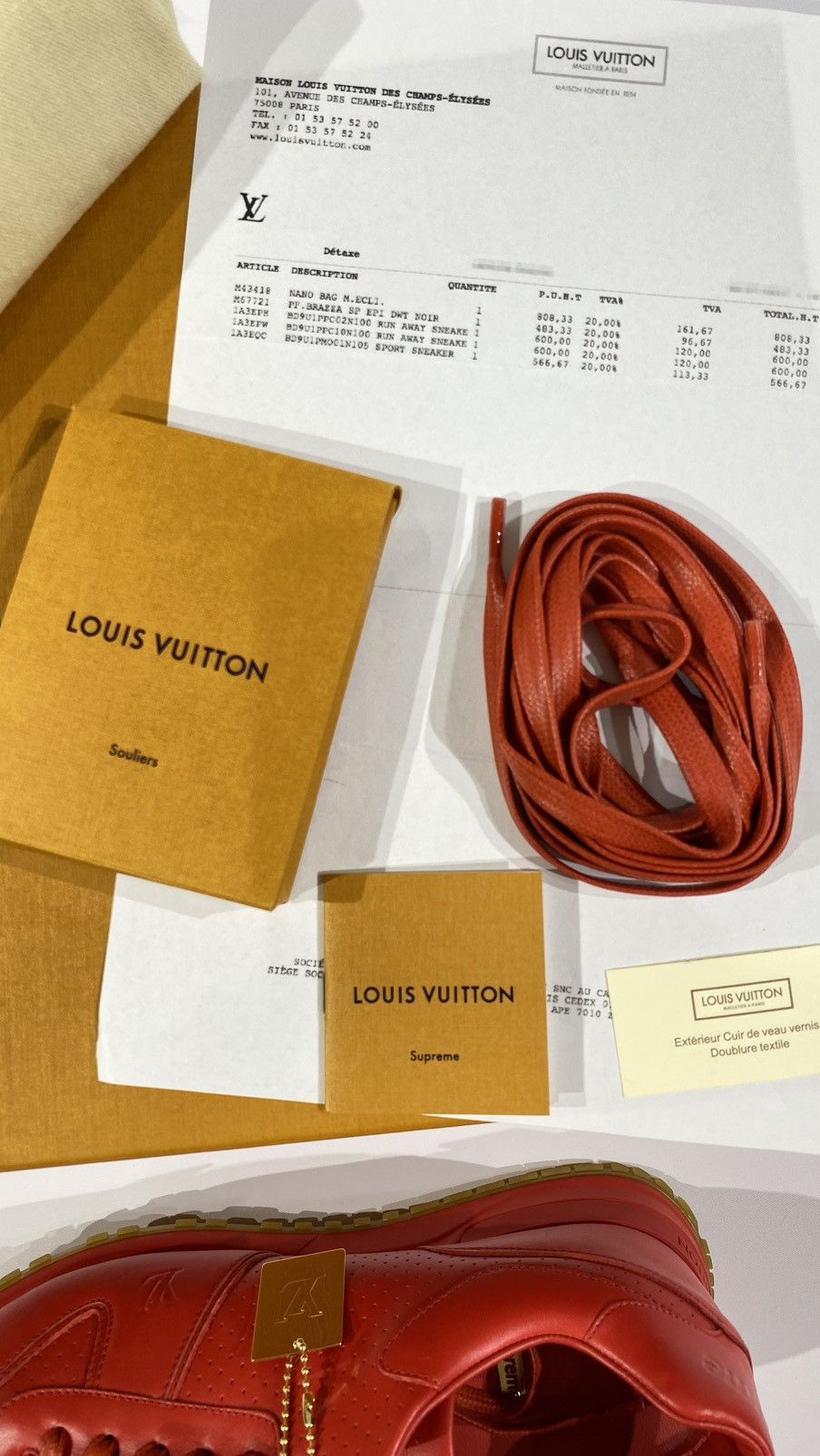 Louis Vuitton × Supreme Louis Vuitton X Supreme Sz10 Run Away sneakers Red Size US 10 / EU 43 - 13 Thumbnail