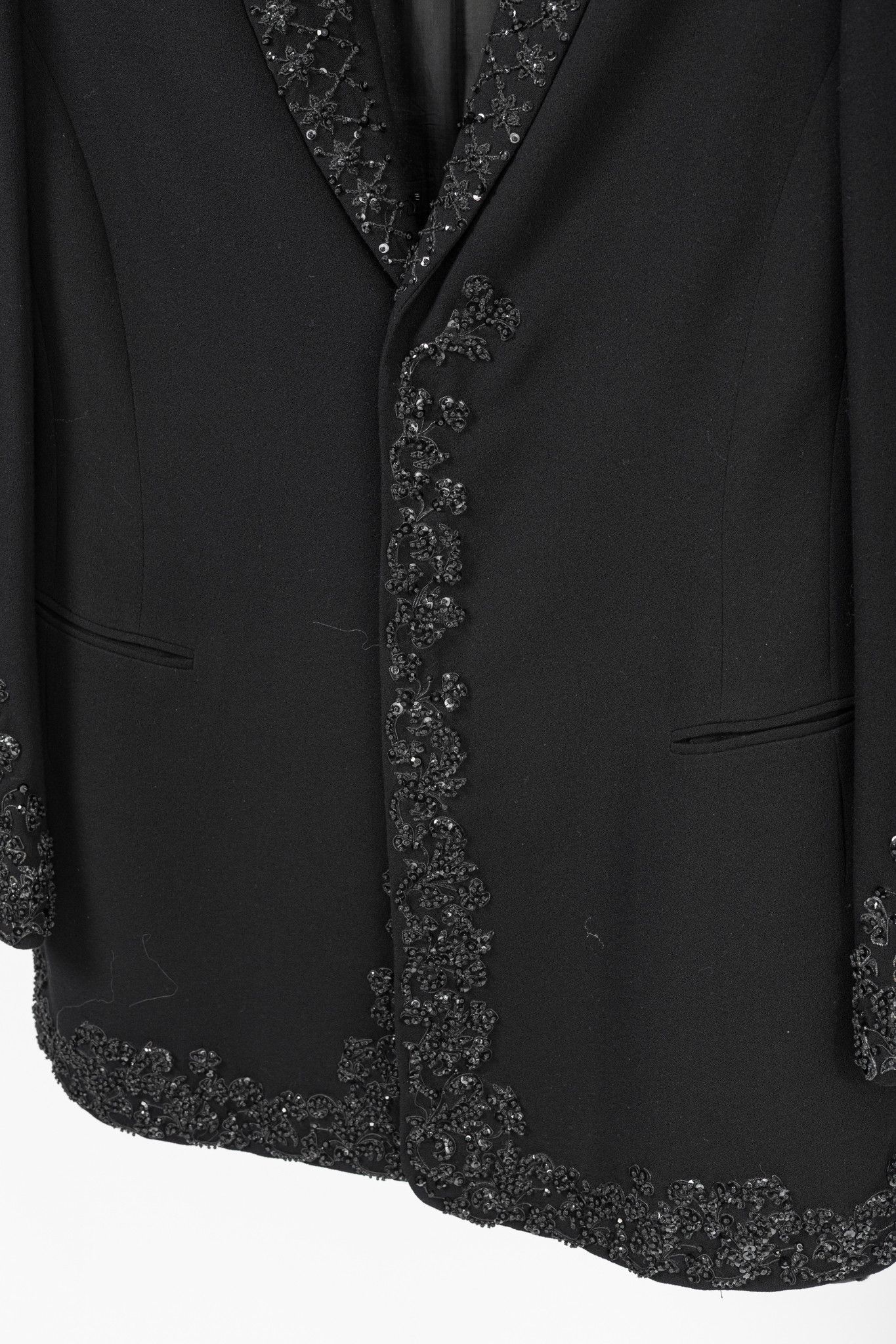 Jil Sander Jil Sander Vintage 90's Black Wool-Crepe Beaded Blazer Size M / US 6-8 / IT 42-44 - 7 Thumbnail