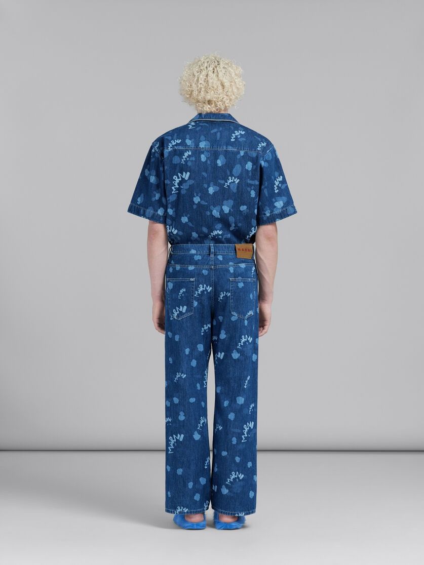 Marni o1w1db10125 Dripping Print in Blue Size US 30 / EU 46 - 2 Thumbnail