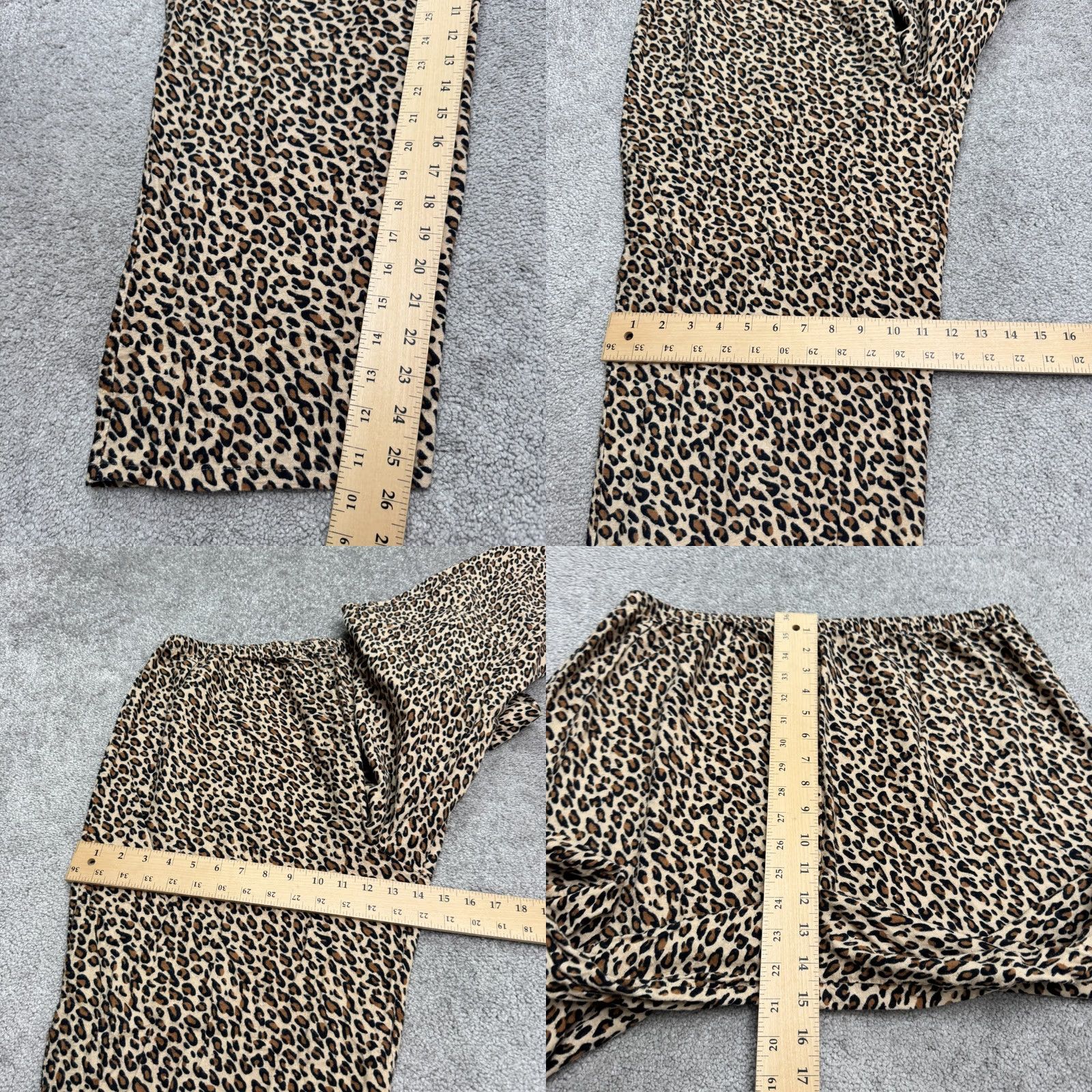 Vintage Gilligan & O'Malley Leopard Print Pajama Pants Womens Plus 1X Brown Sleep Lounge Pant Size 40" / US 18 - 8 Thumbnail