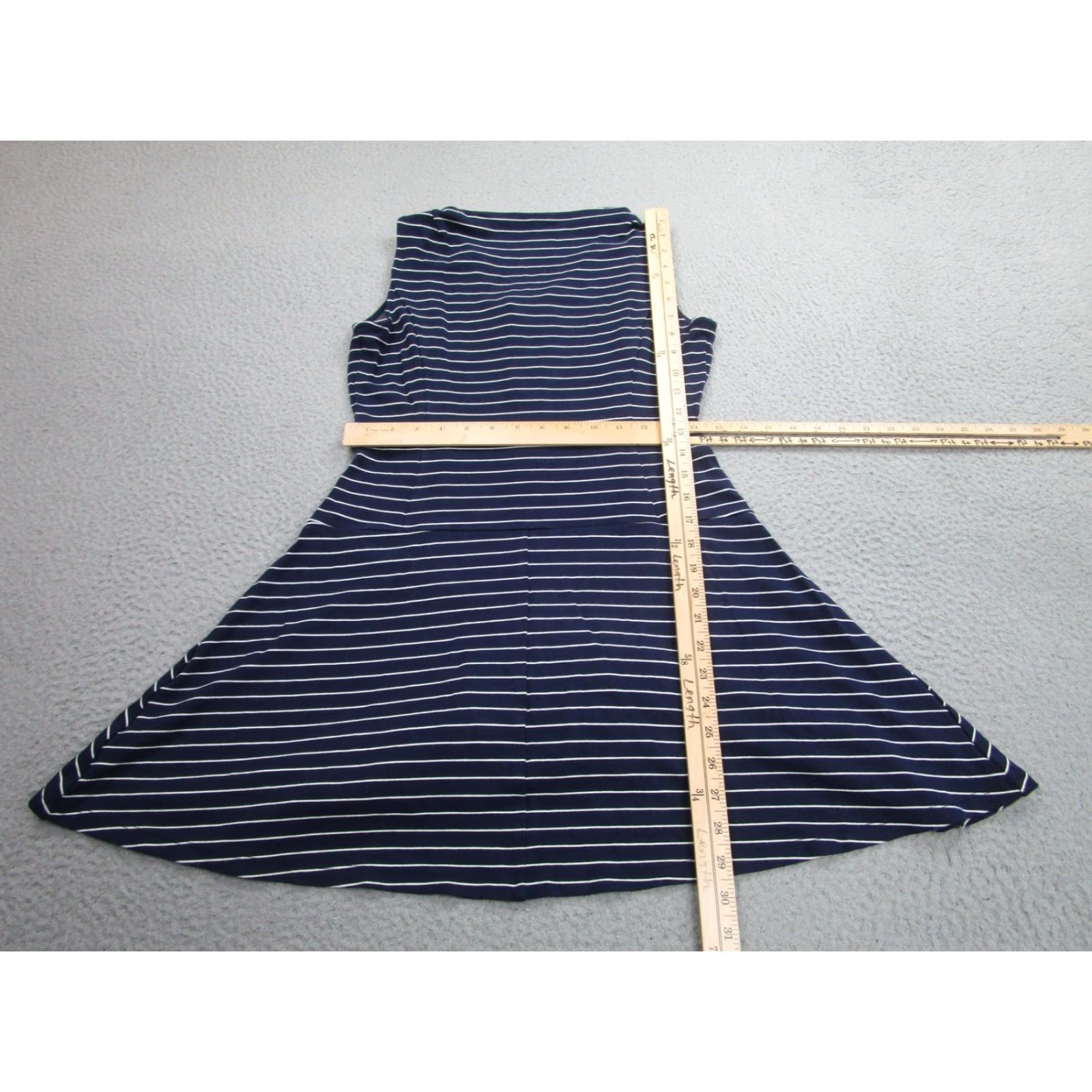 Theory Theory Dress Womens 6 Navy White Stripe Sleeveless Zip Front Fit & Flare Skater Size M / US 6-8 / IT 42-44 - 6 Thumbnail