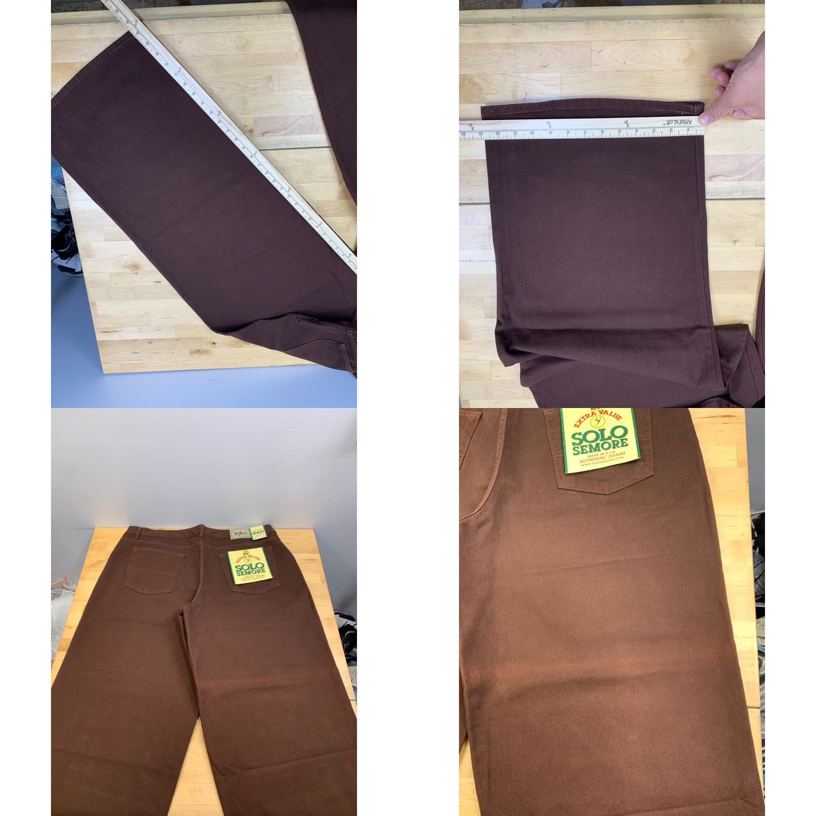 Vintage VINTAGE Solo Jeans Shirt Baggy 90s Hip Hop USA Mens 44x31 Brown Cotton Denim 5-Pocket Straight Relaxed NWT Size US 44 / EU 60 - 8 Thumbnail