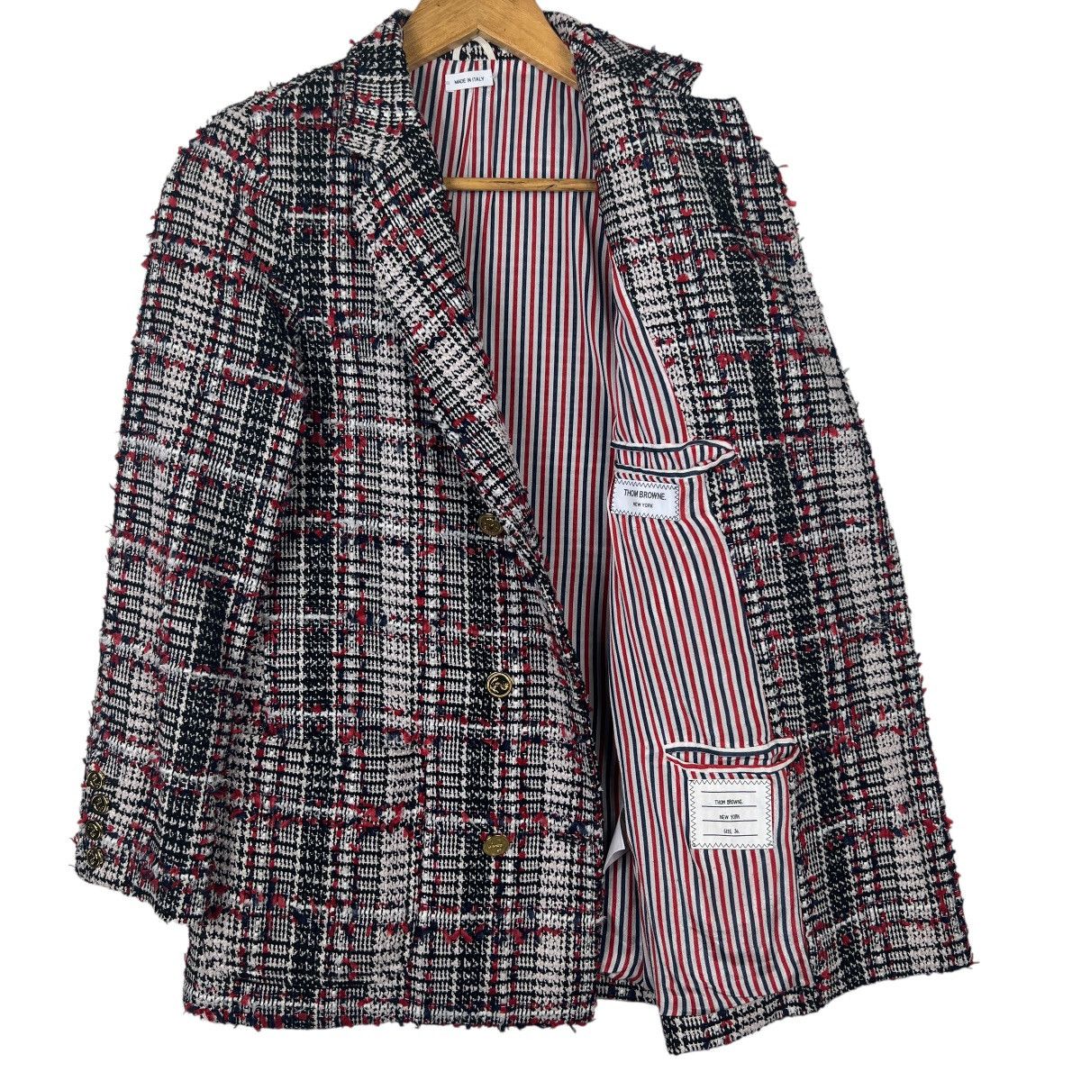 Thom Browne Thom Browne Red Prince of Wales Tweed Sack Blazer Size 36 Size US S / EU 44-46 / 1 - 16 Thumbnail