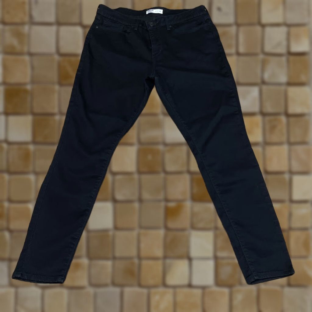 Vintage Levi Strauss Signature Gold Women's Black Stretch Mid Rise Skinny Pants 16M Size 38" / US 16 / IT 52 - 1 Thumbnail