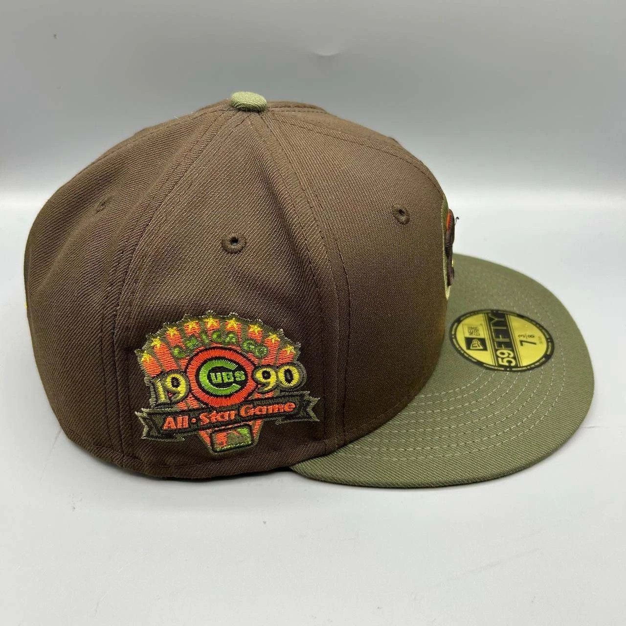 New Era Chicago Cubs Hat Men 7 3/8 Brown Green MLB Fitted Cap New Size ONE SIZE - 3 Thumbnail