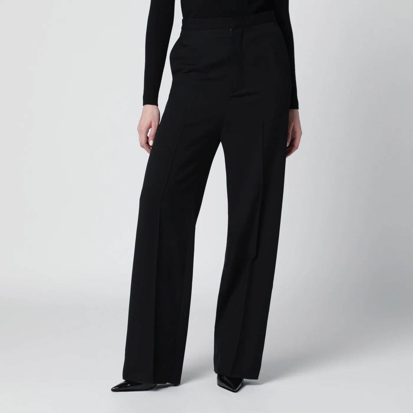 Balenciaga o1d2blof0426 Wool Trousers in Black Size 36" / US 14 / IT 50 - 1 Thumbnail