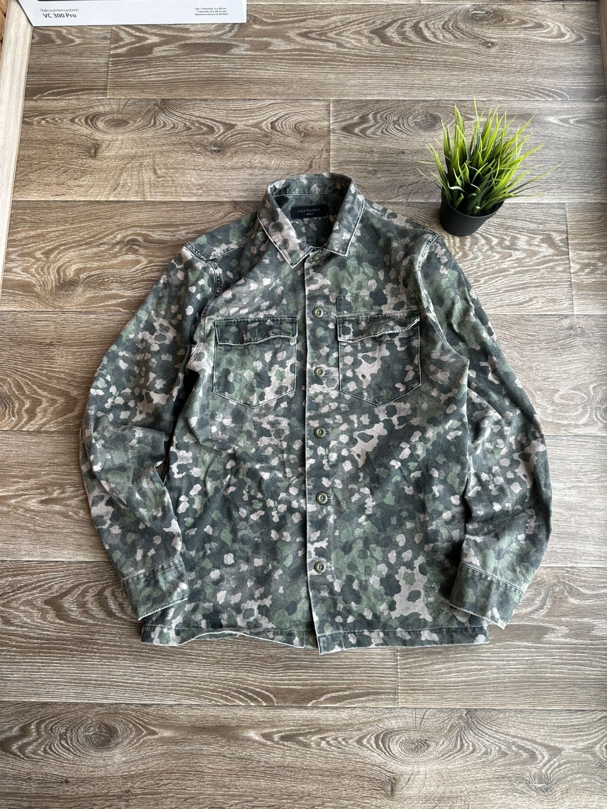 Allsaints 🔥 Allsaints Fassett Camo Overshirt Button Up Shirt Army Size US M / EU 48-50 / 2 - 1 Thumbnail