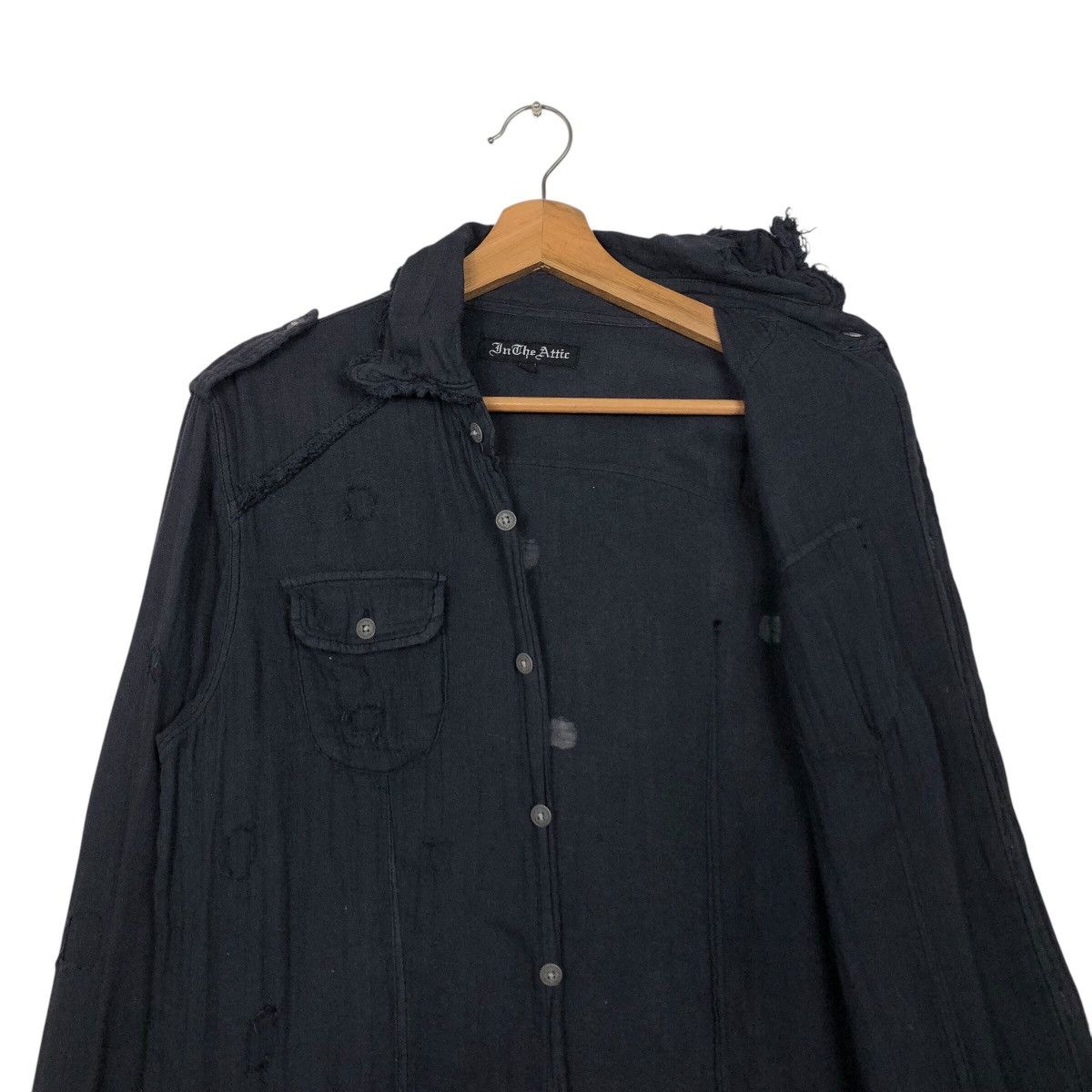In The Attic 📌Rich Black Shirt Button Jacket In The Attic Punk Design Size US L / EU 52-54 / 3 - 13 Thumbnail