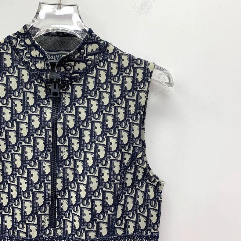 Dior Dior Color block logo jacquard full print half-zip sleevel Size XXS / US 00 / IT 34 - 3 Thumbnail